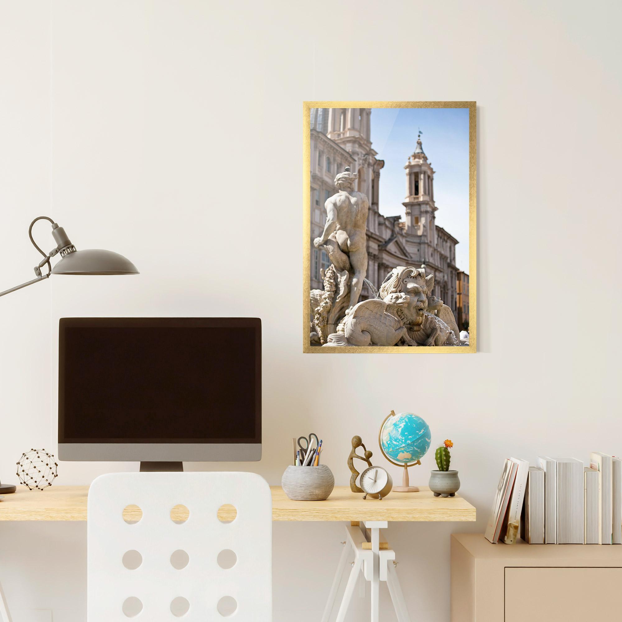 Plakat w Ramie Baroque Statue Italy mockup 6