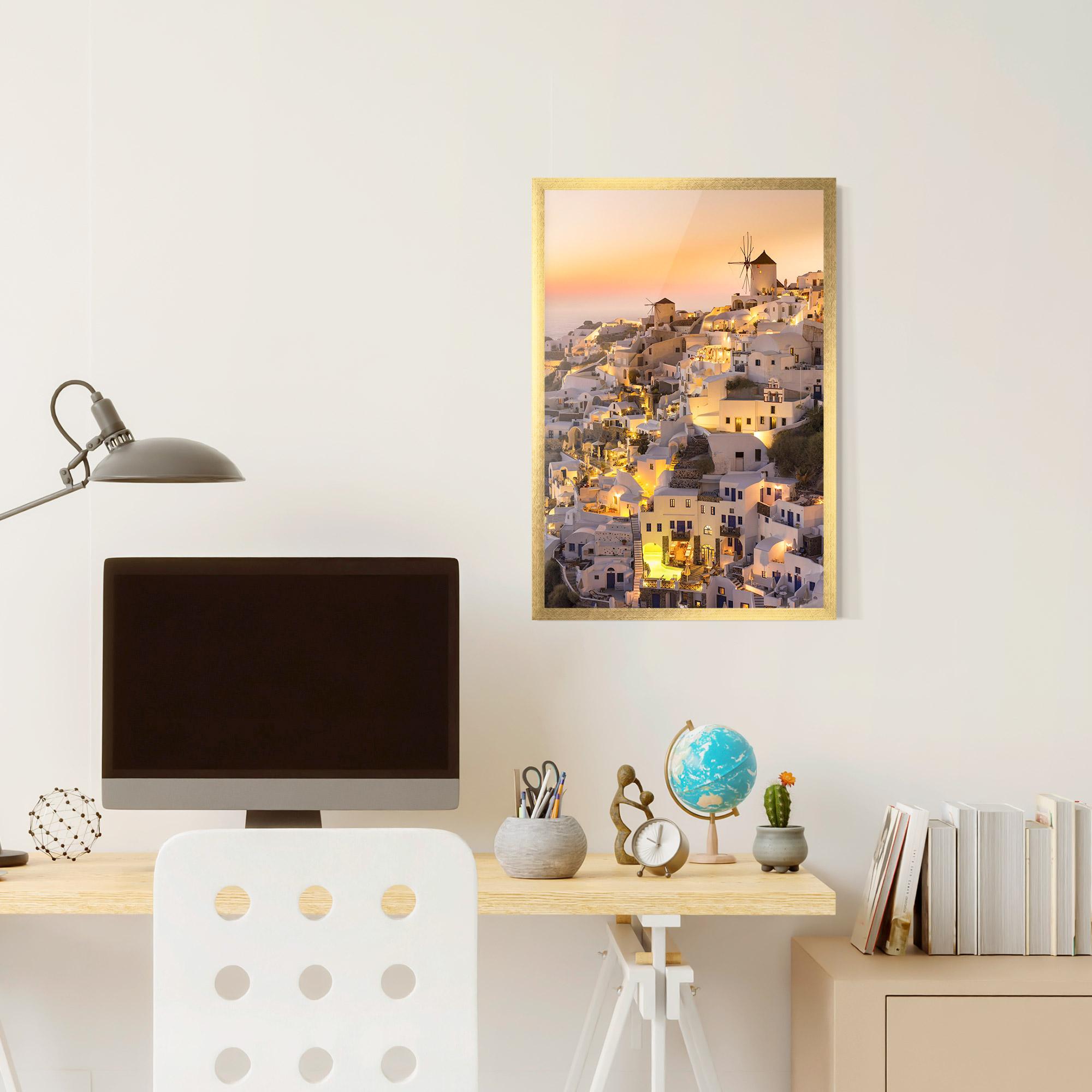 Plakat w Ramie Santorini Greece mockup 6