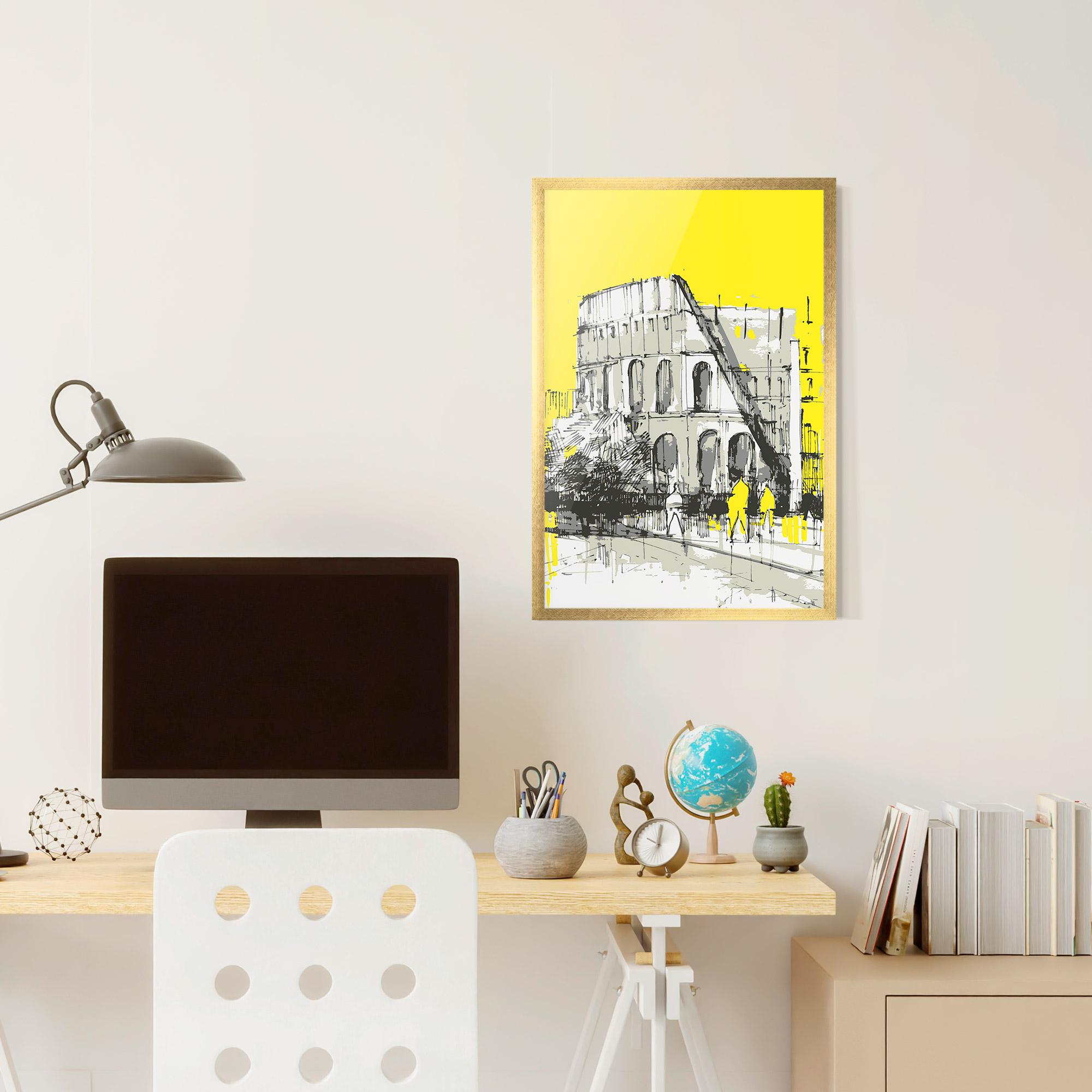 Plakat w Ramie Yellow Colosseum mockup 6