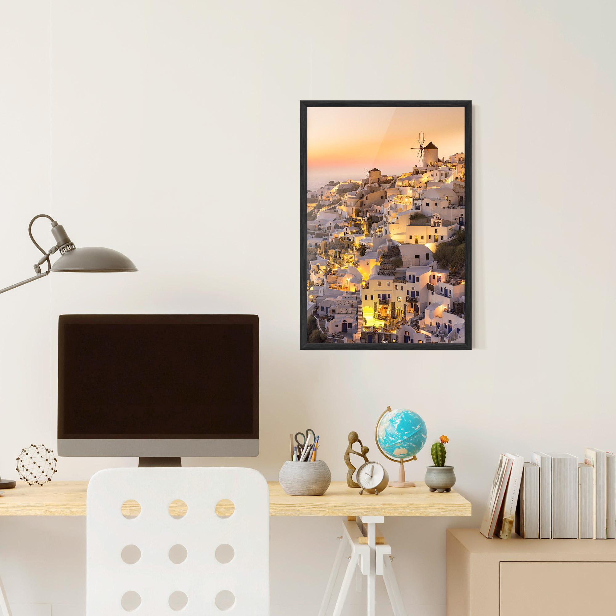 Plakat w Ramie Santorini Greece mockup 6