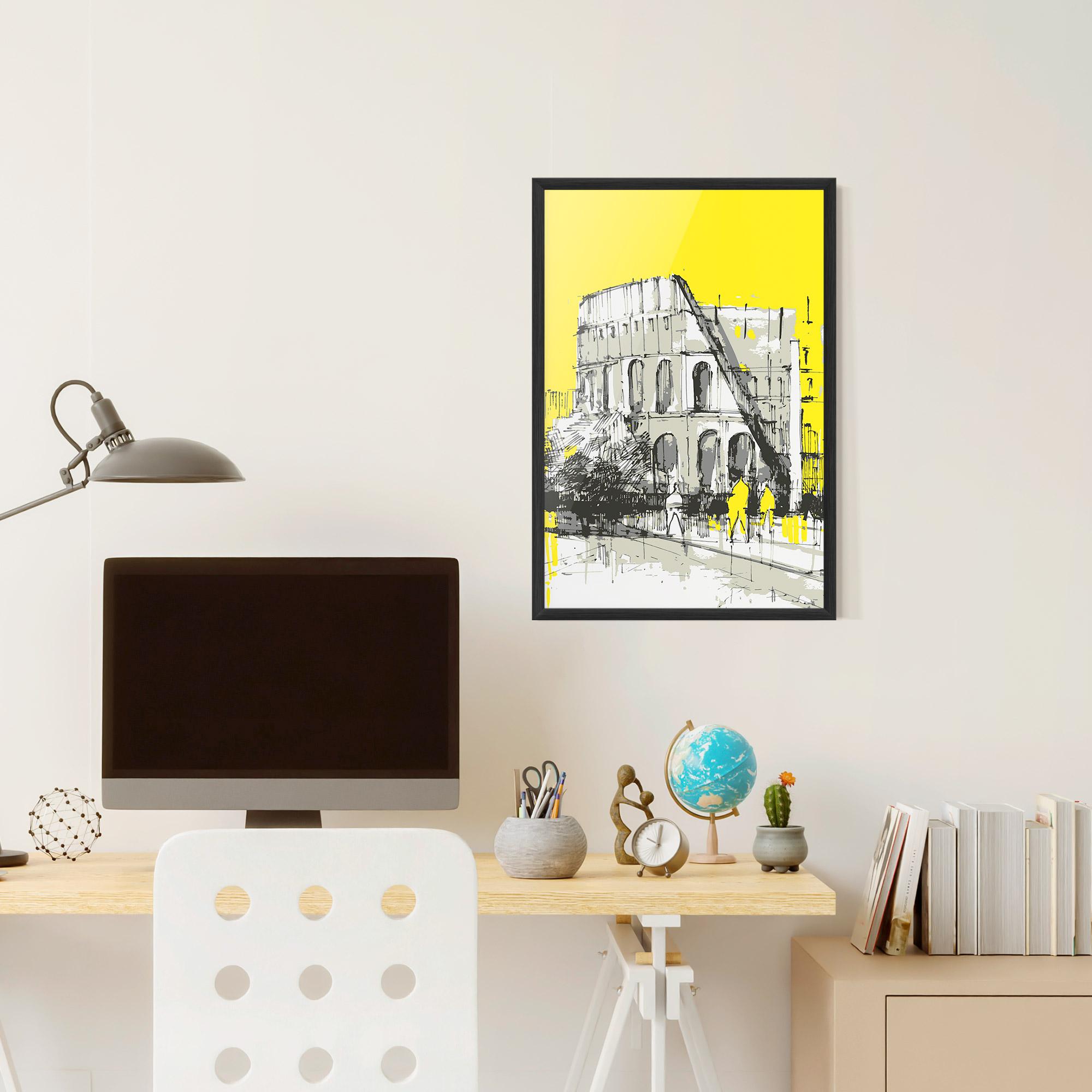Plakat w Ramie Yellow Colosseum mockup 6