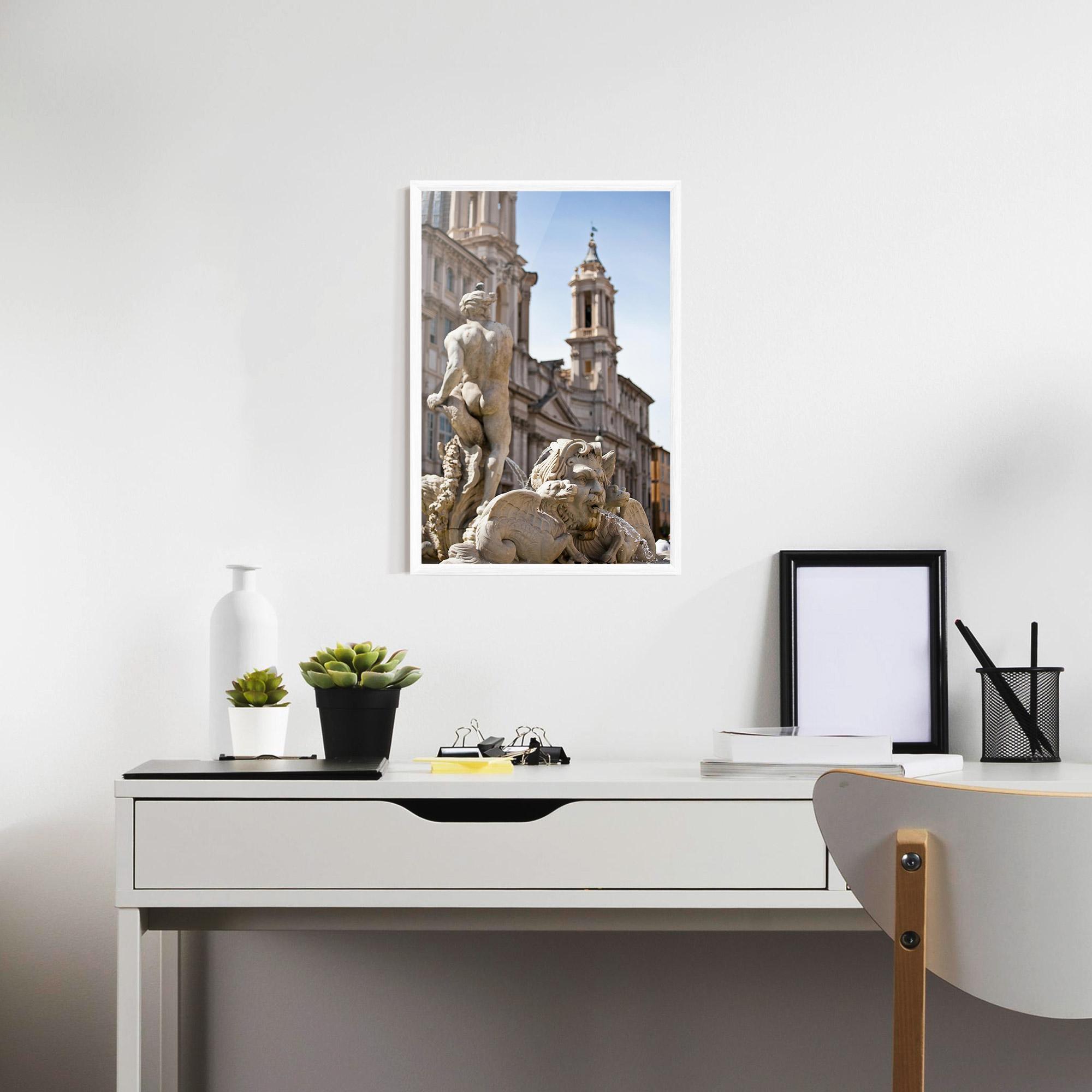Plakat w Ramie Baroque Statue Italy mockup 7