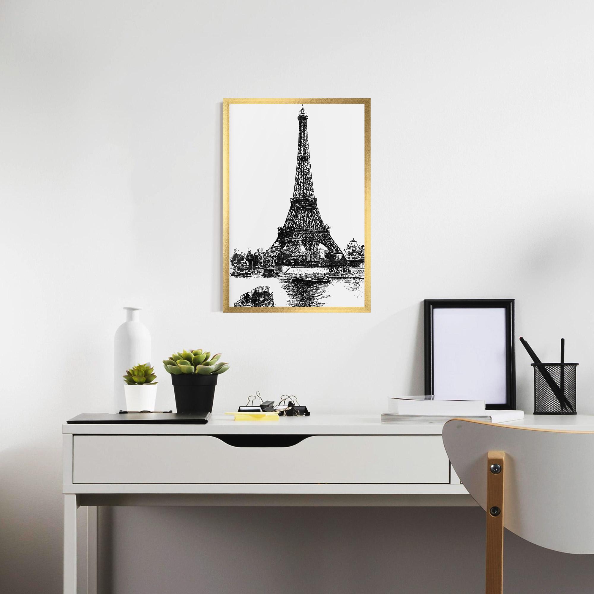 Plakat w Ramie Eiffel Tower Drawing mockup 7