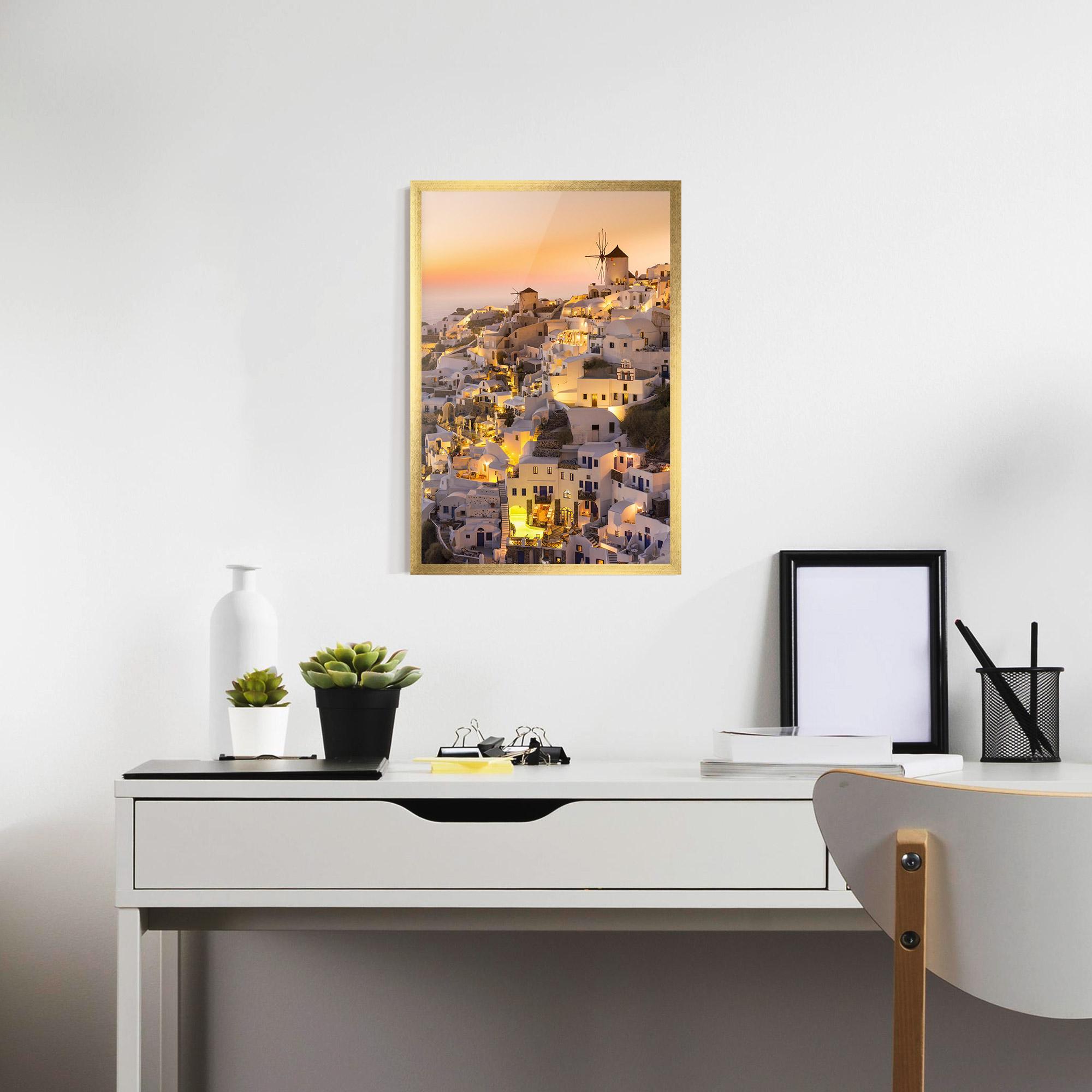 Plakat w Ramie Santorini Greece mockup 7