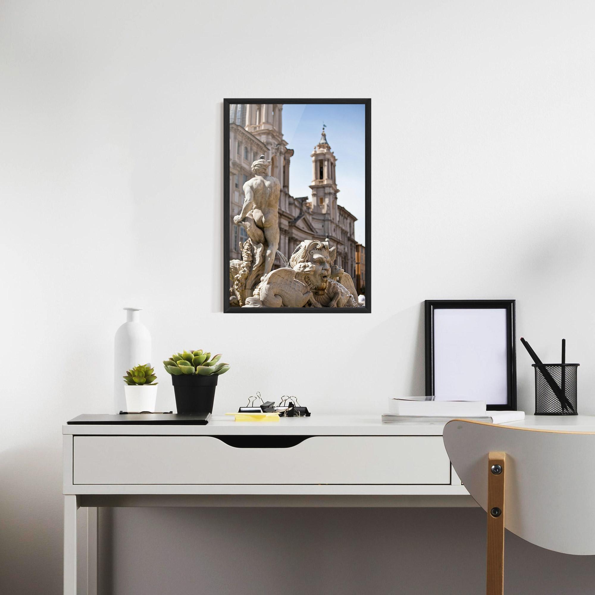 Plakat w Ramie Baroque Statue Italy mockup 7
