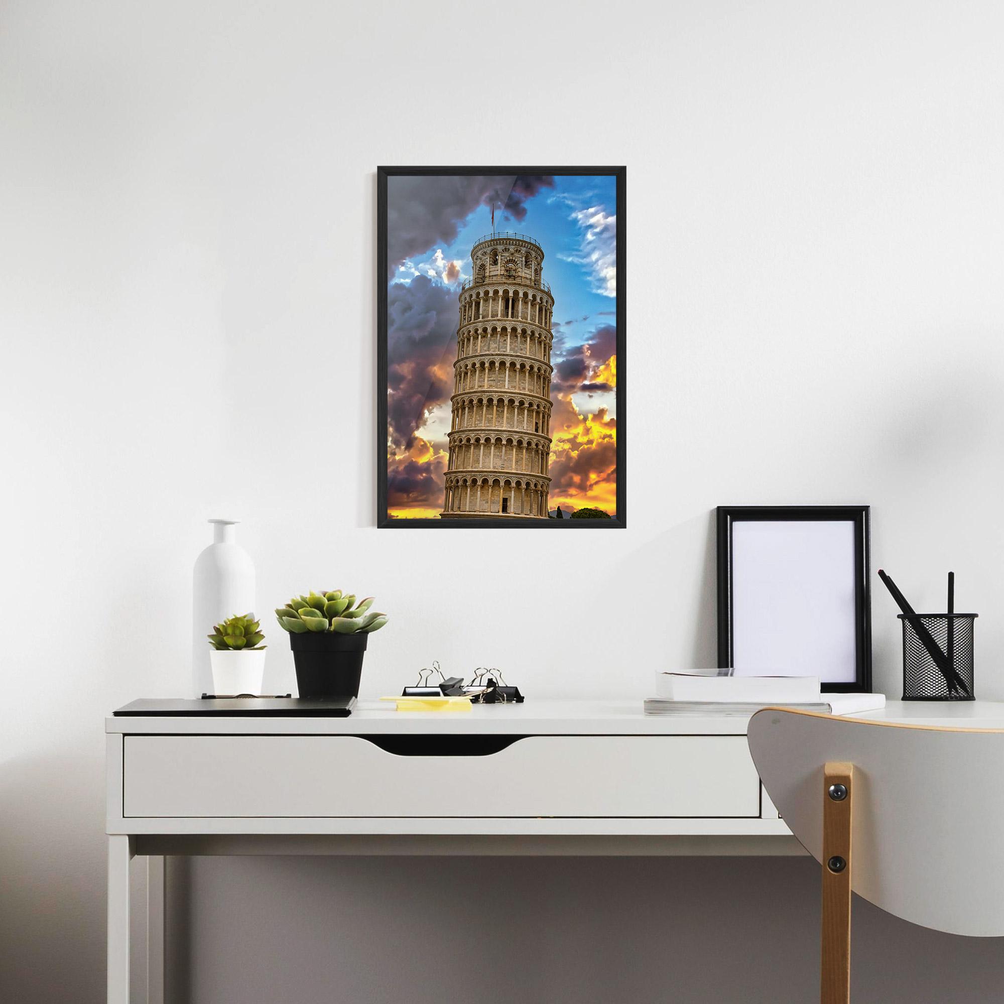 Plakat w Ramie Tower Of Pisa Sunset mockup 7