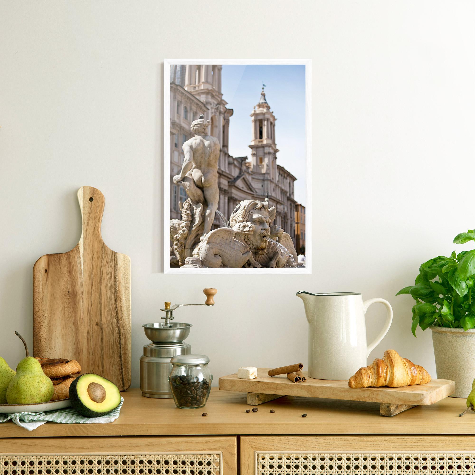 Plakat w Ramie Baroque Statue Italy mockup 8