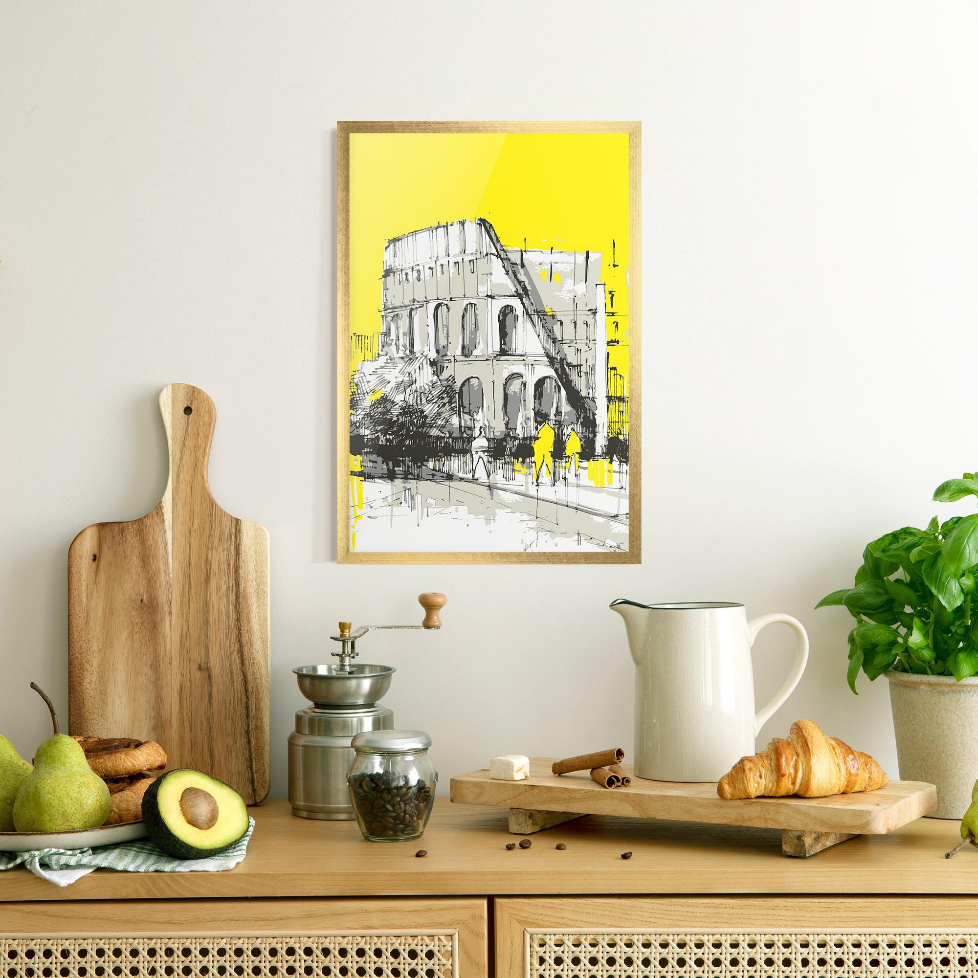 Plakat w Ramie Yellow Colosseum mockup 8