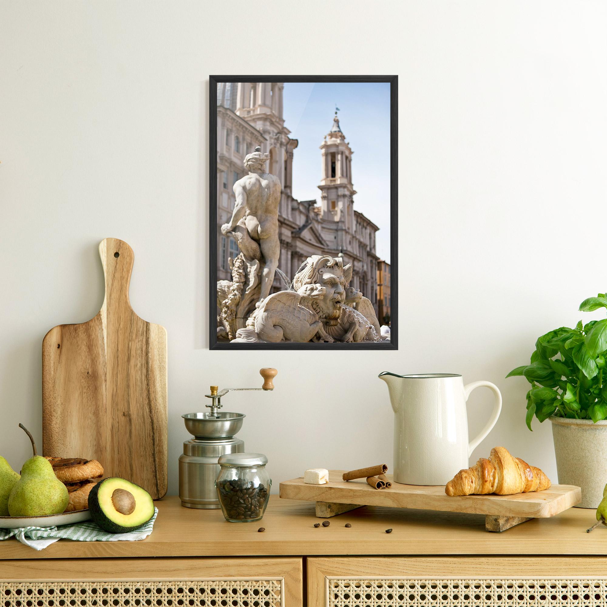 Plakat w Ramie Baroque Statue Italy mockup 8