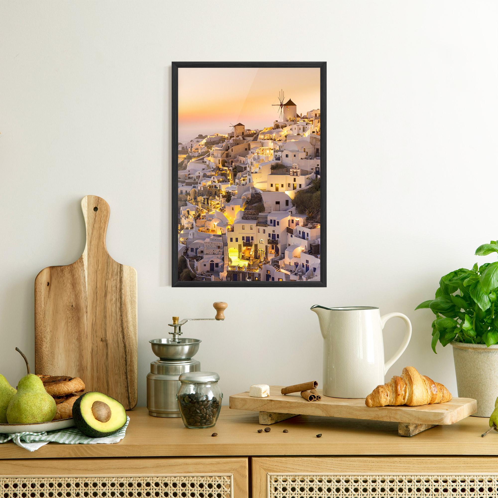 Plakat w Ramie Santorini Greece mockup 8