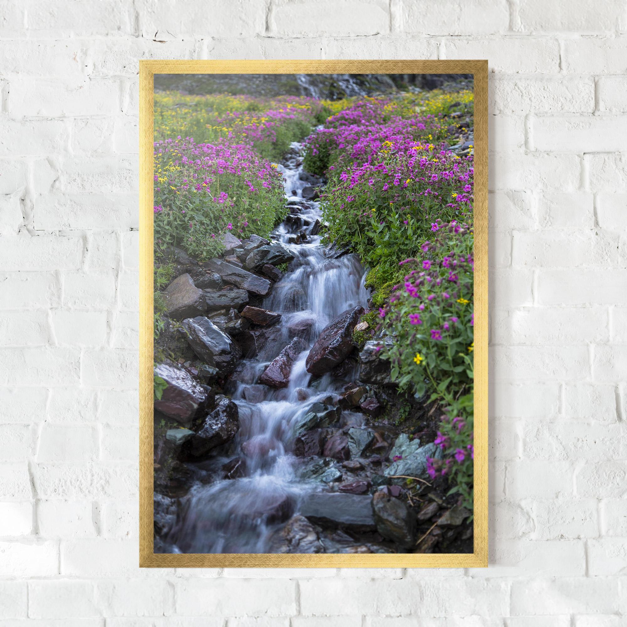 Plakat w Ramie Water Falling Field mockup 0
