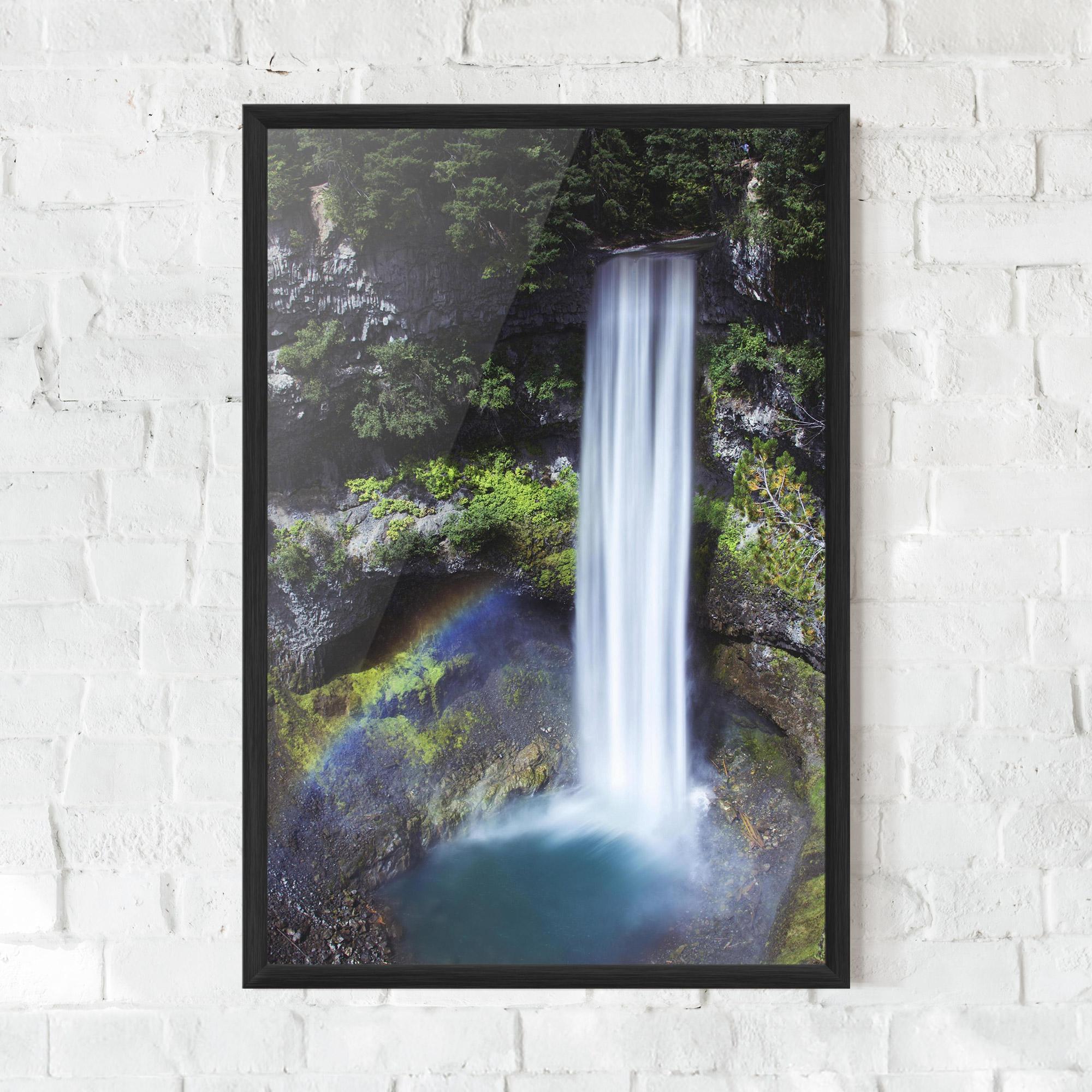 Plakat w Ramie Pretty Rainbow Waterfall mockup 0