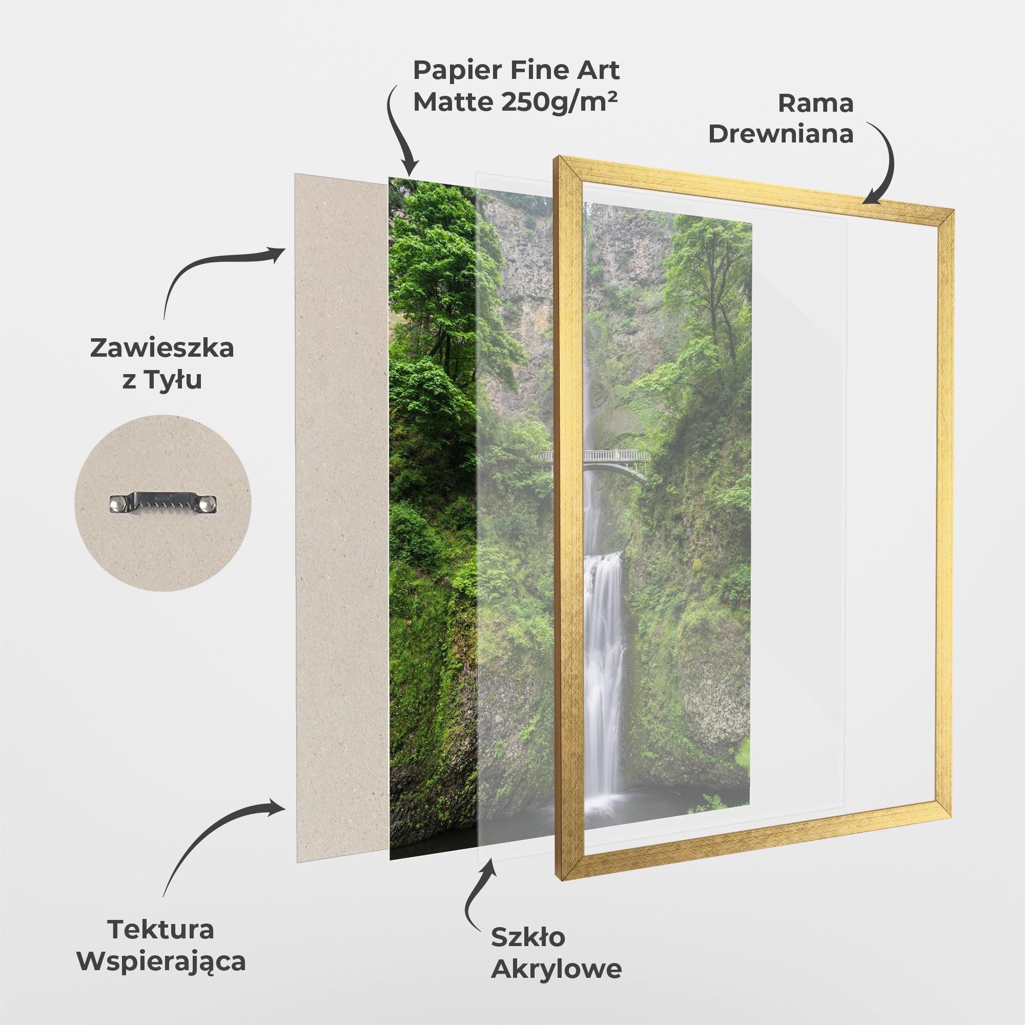 Plakat w Ramie Green Leaves Bridge View mockup 1