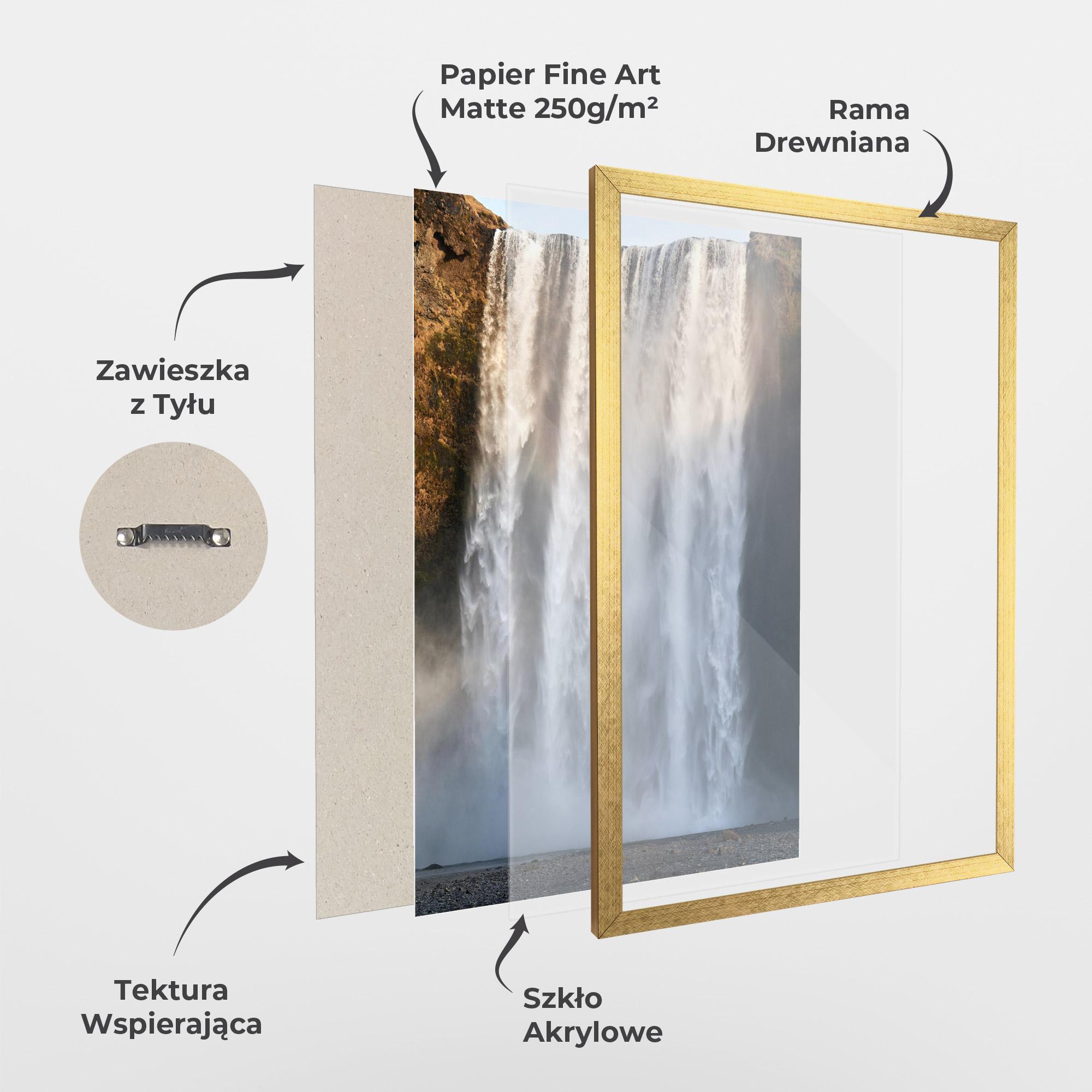 Plakat w Ramie Small Man Waterfall mockup 1