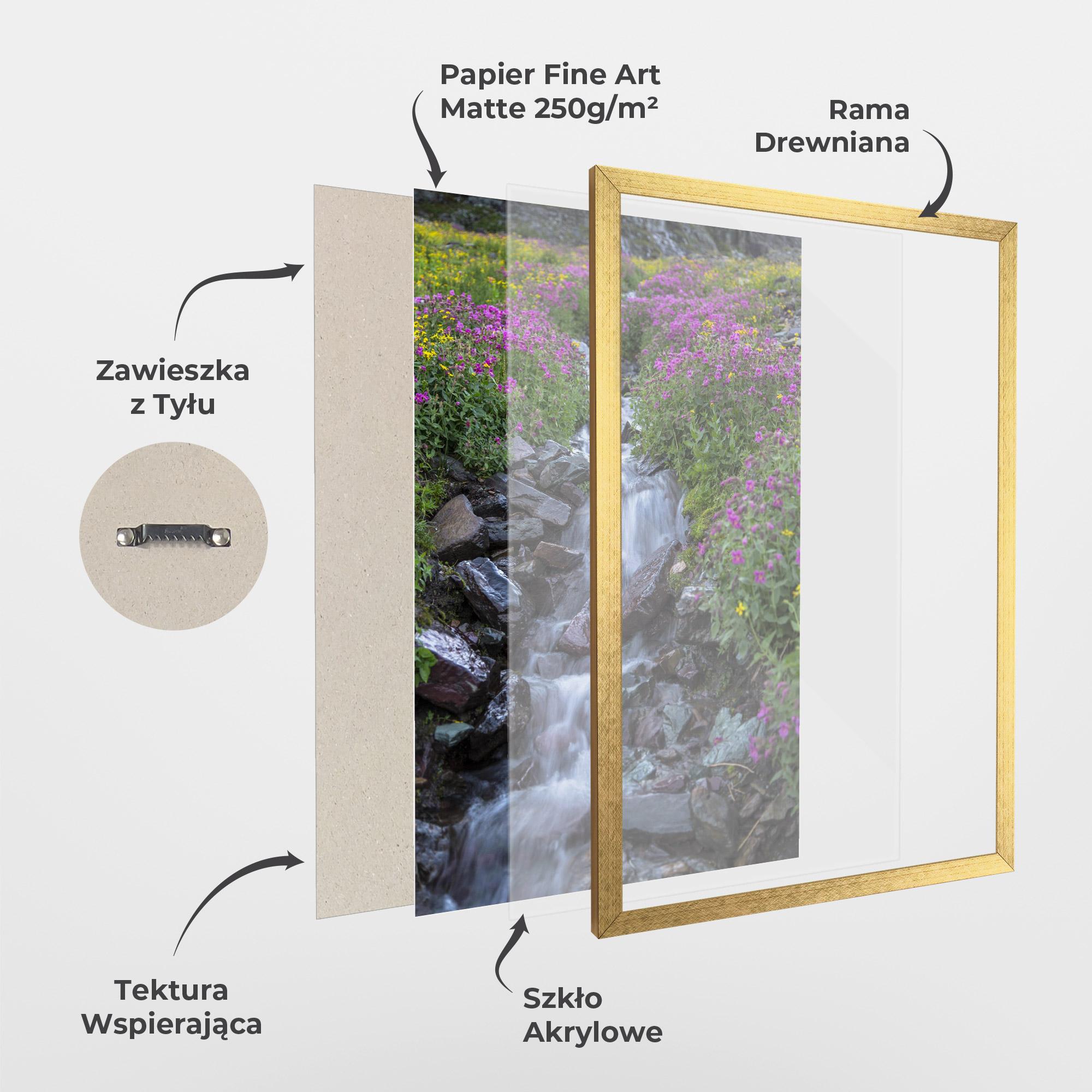 Plakat w Ramie Water Falling Field mockup 1