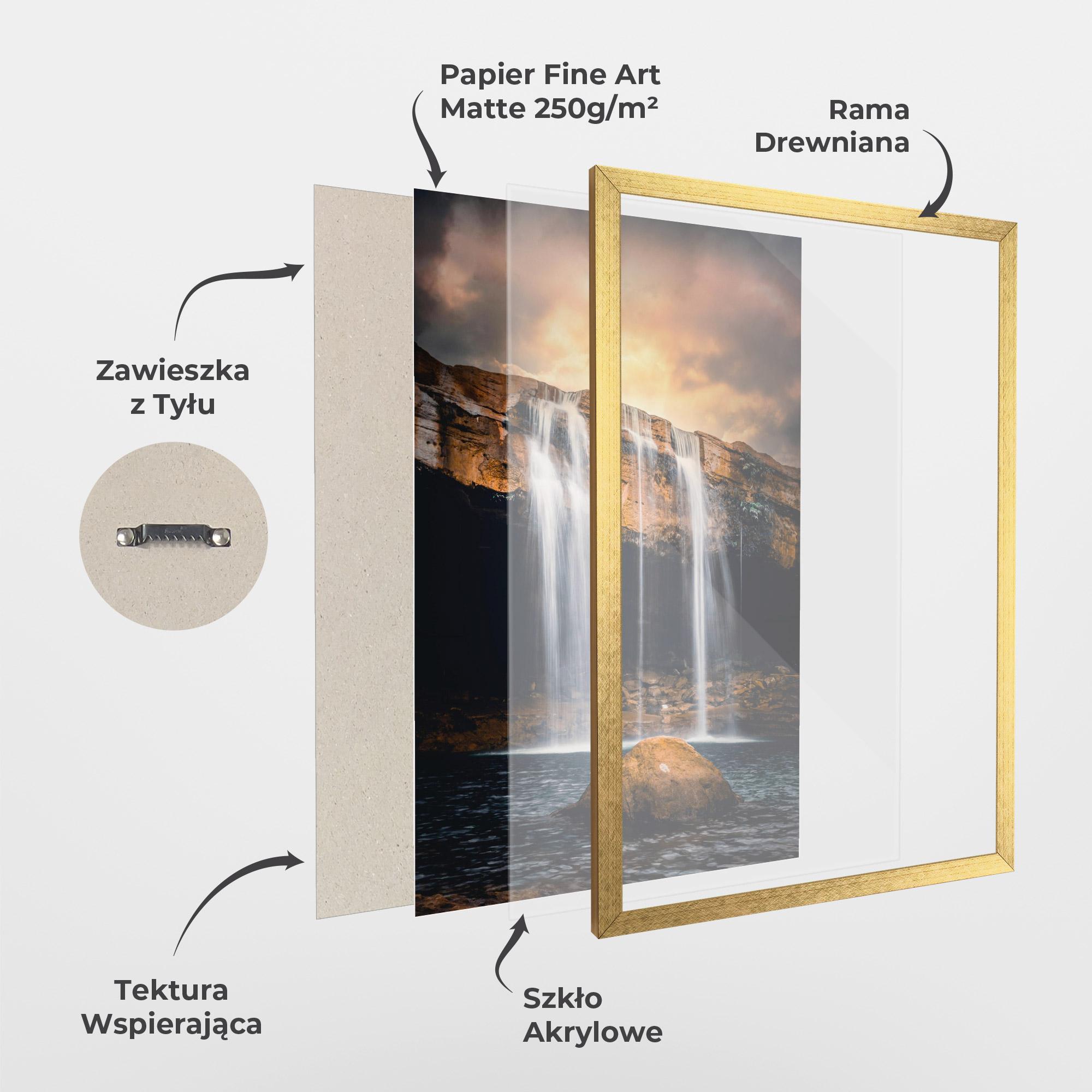 Plakat w Ramie Waterfall Place To Hide mockup 1