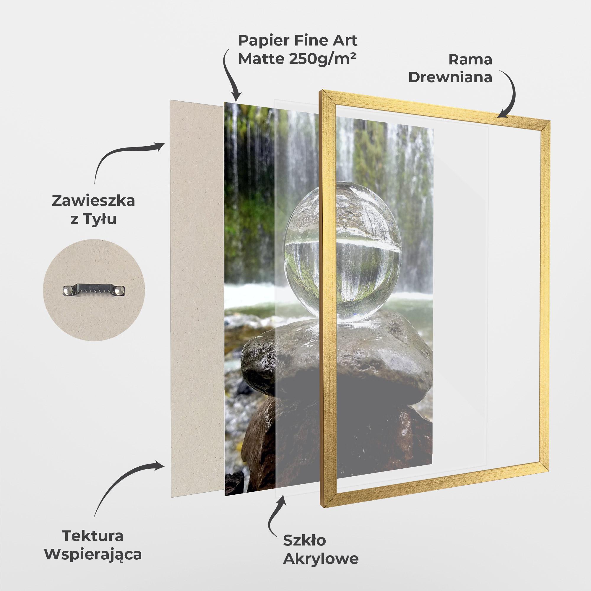 Plakat w Ramie Waterfall Sphere mockup 1