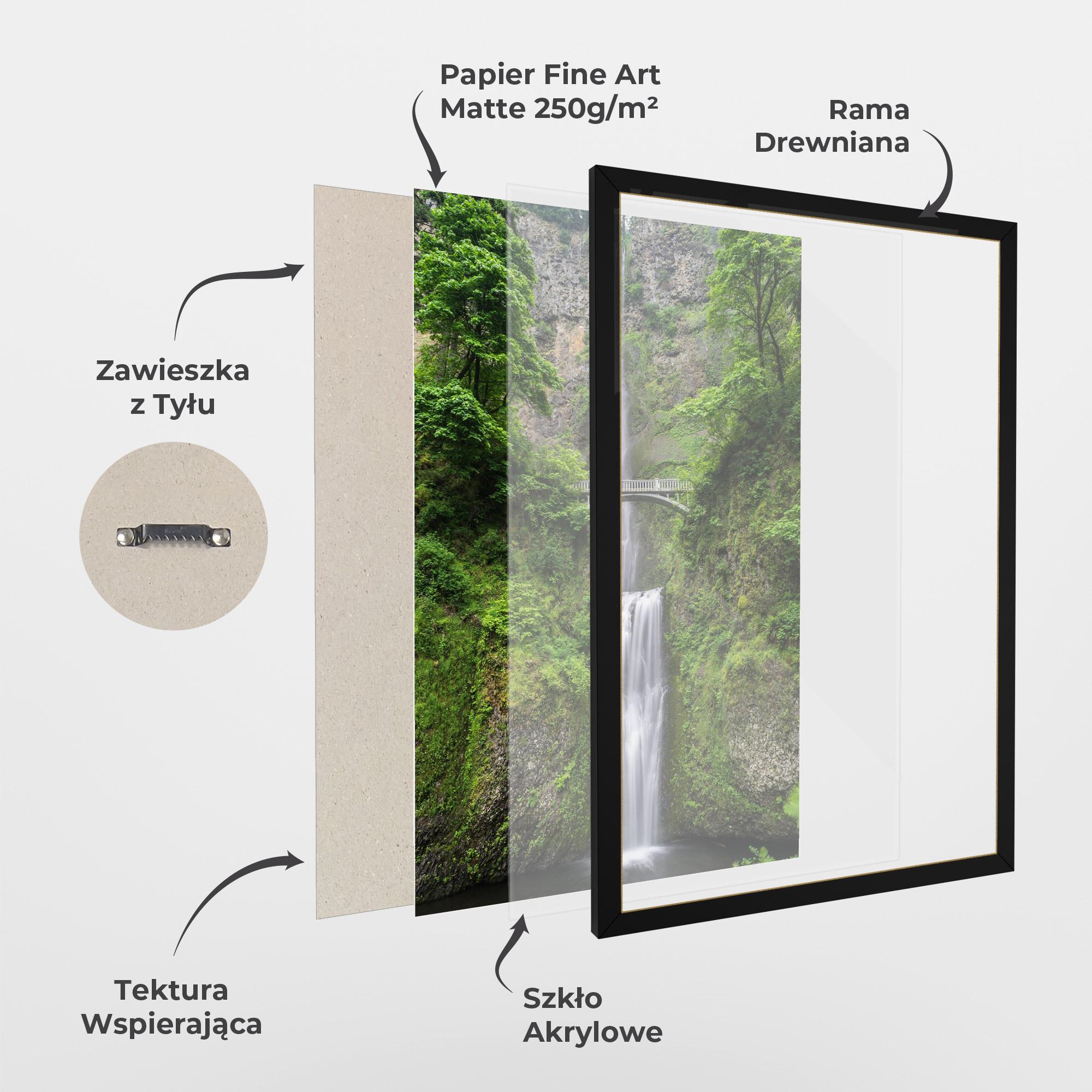 Plakat w Ramie Green Leaves Bridge View mockup 1