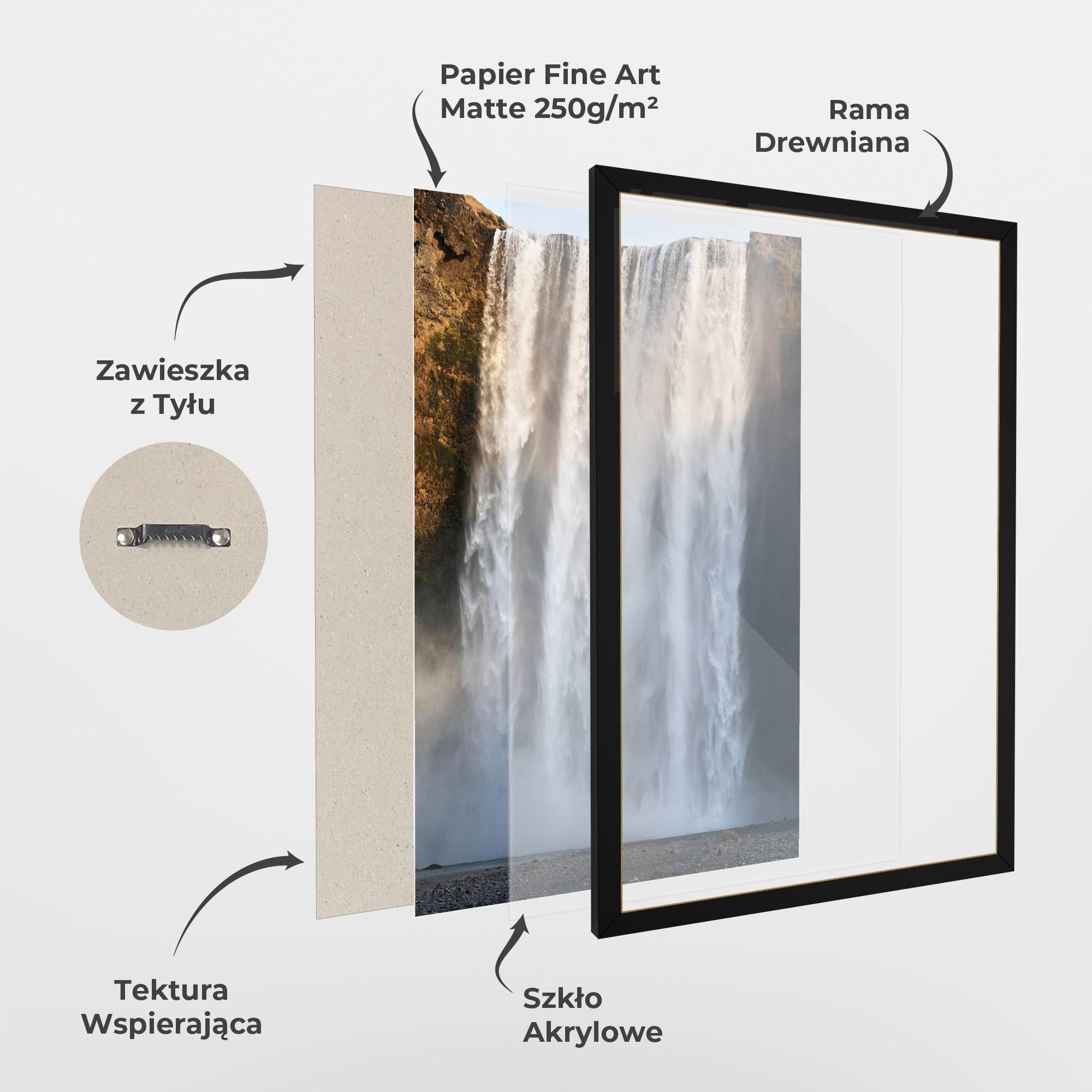 Plakat w Ramie Small Man Waterfall mockup 1