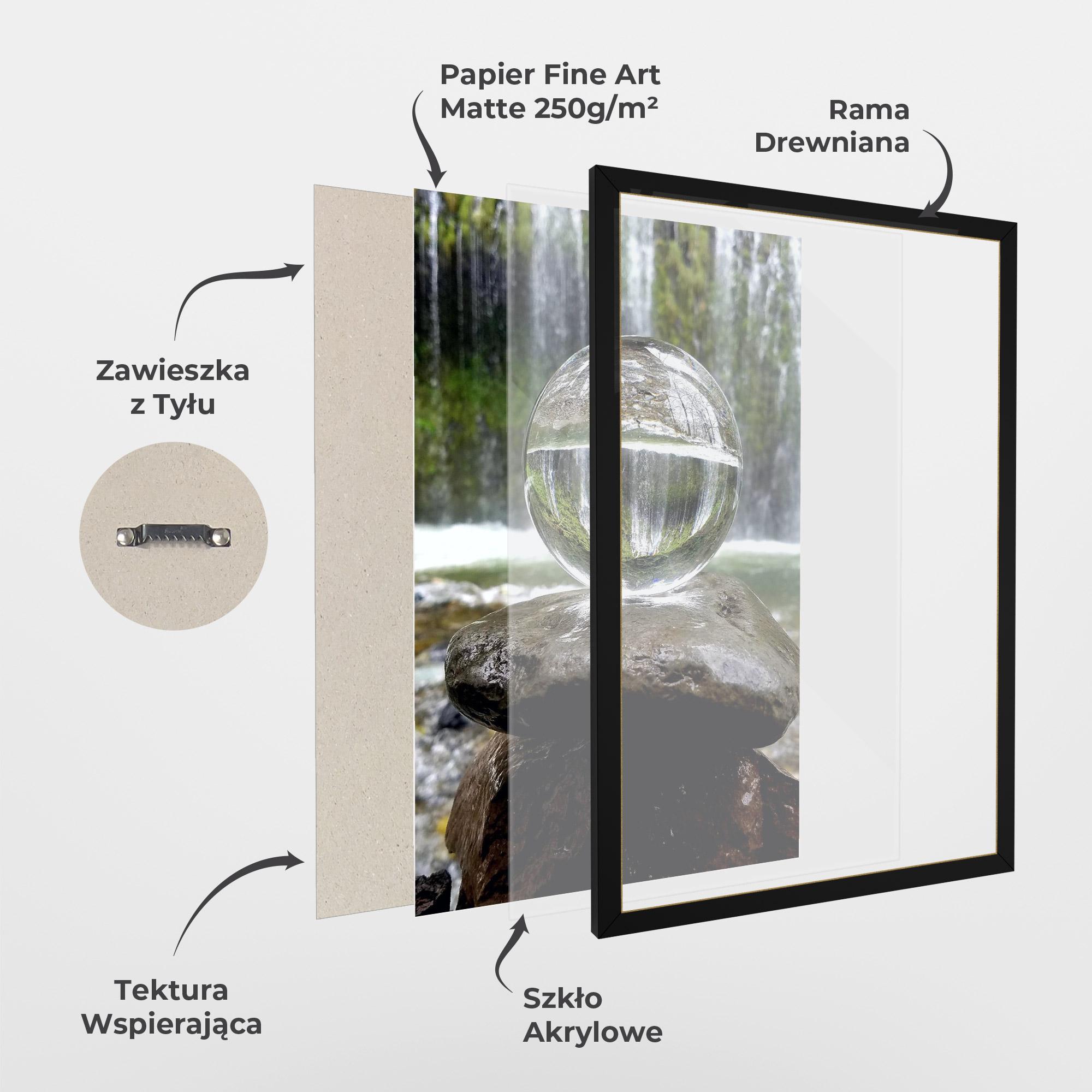 Plakat w Ramie Waterfall Sphere mockup 1