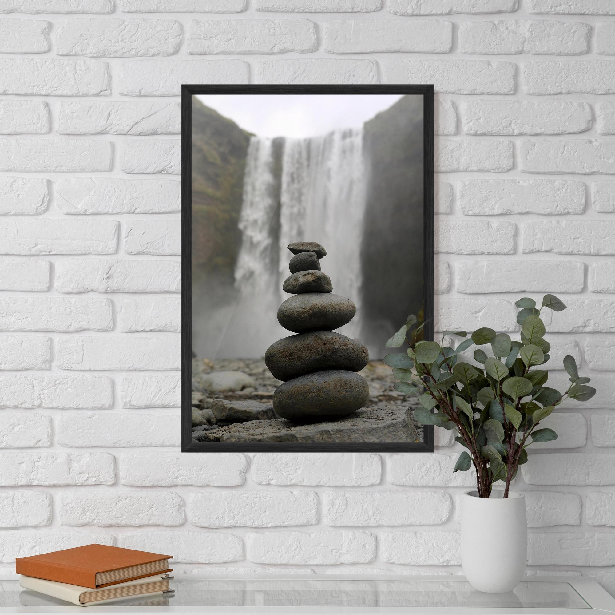 Plakat w Ramie Balanced Rocks Waterfall mockup 5
