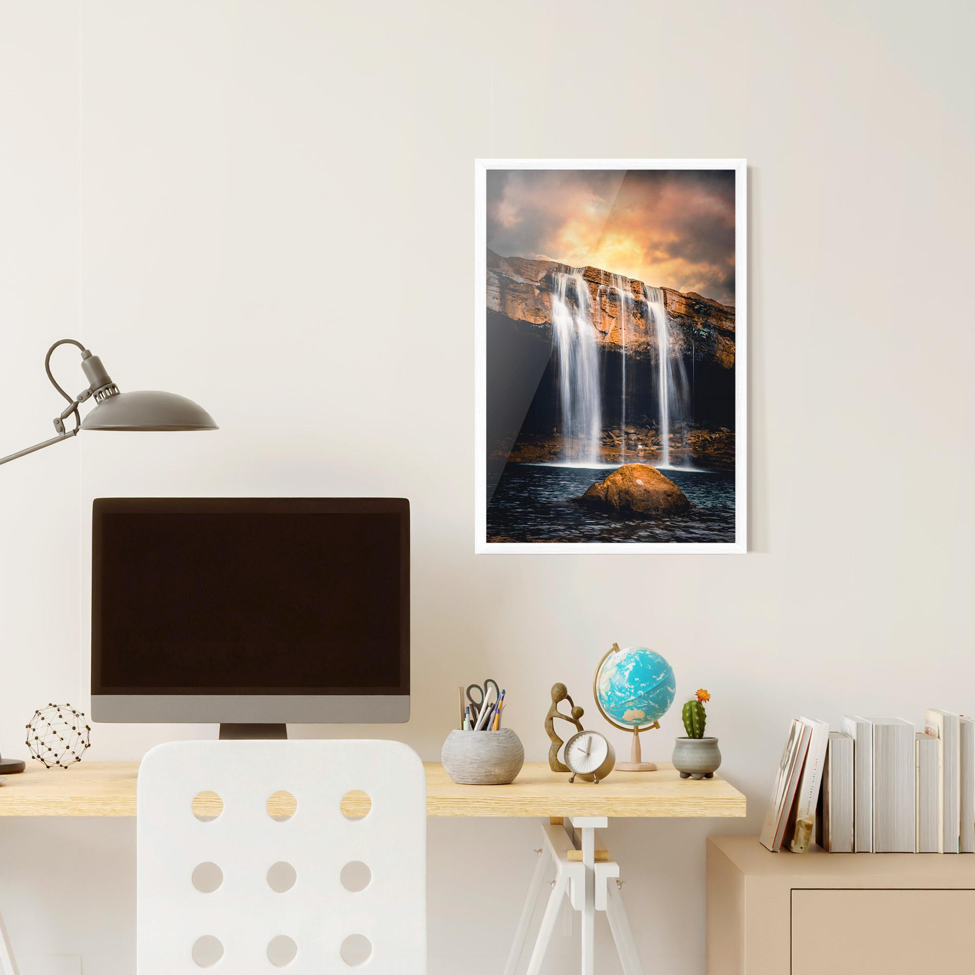 Plakat w Ramie Waterfall Place To Hide mockup 6