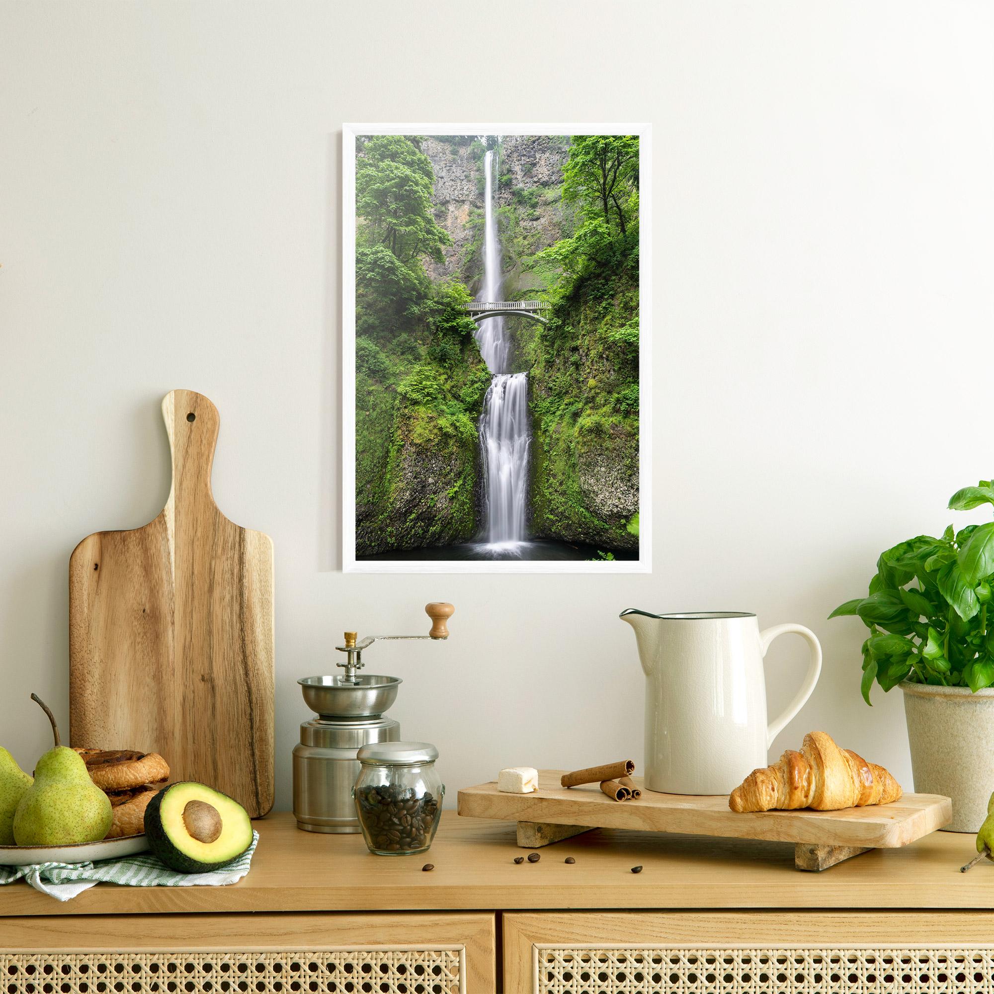 Plakat w Ramie Green Leaves Bridge View mockup 8