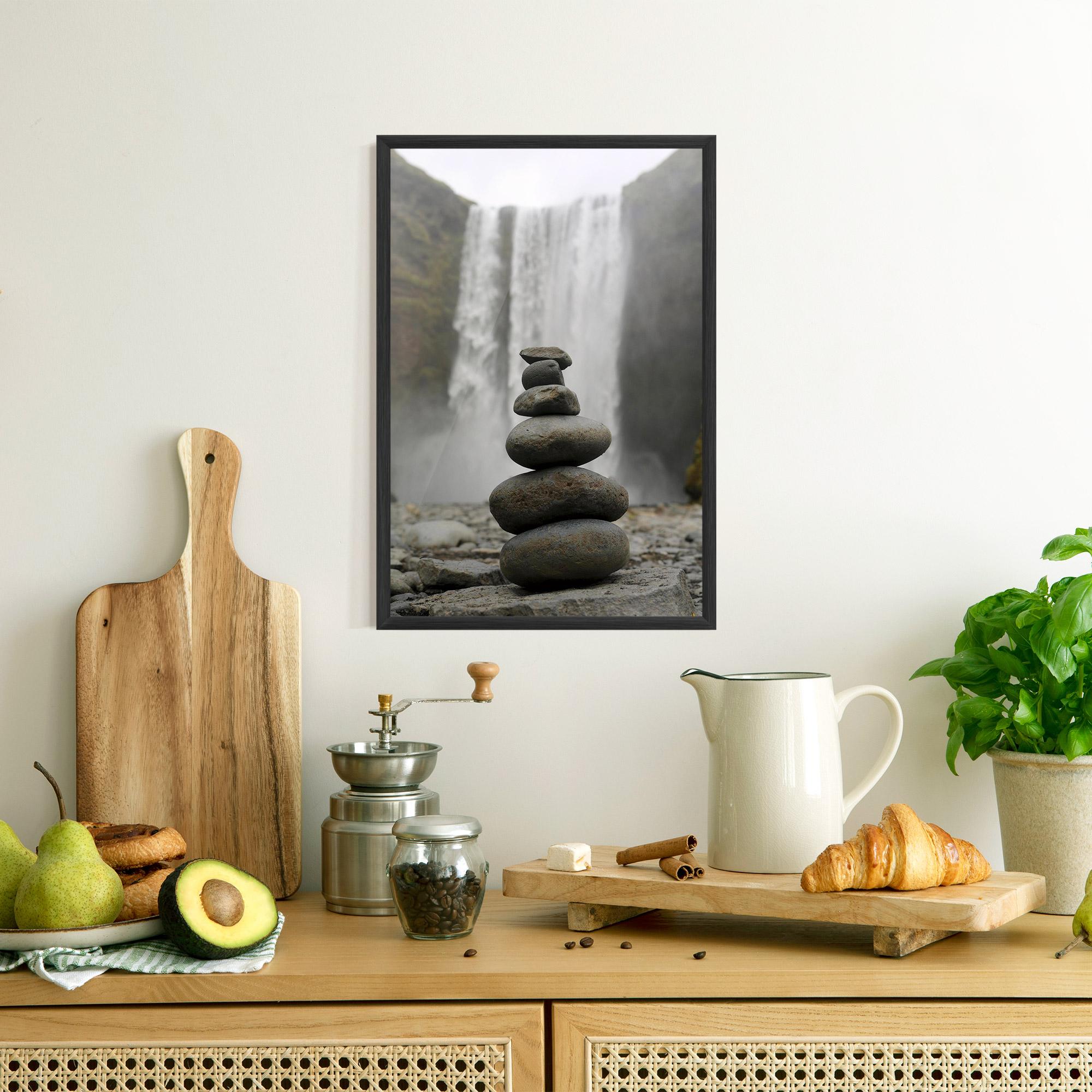Plakat w Ramie Balanced Rocks Waterfall mockup 8