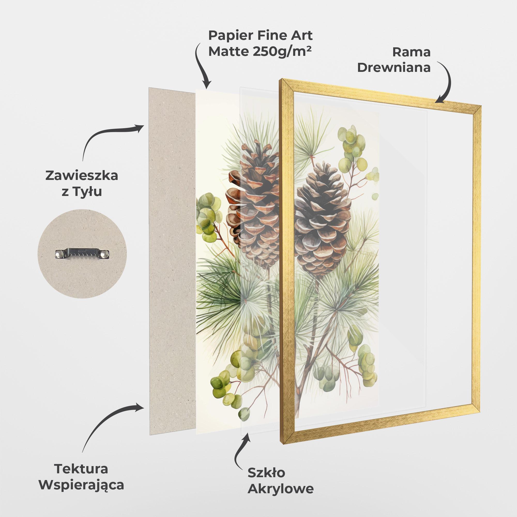 Plakat w Ramie Brown Cones mockup 1