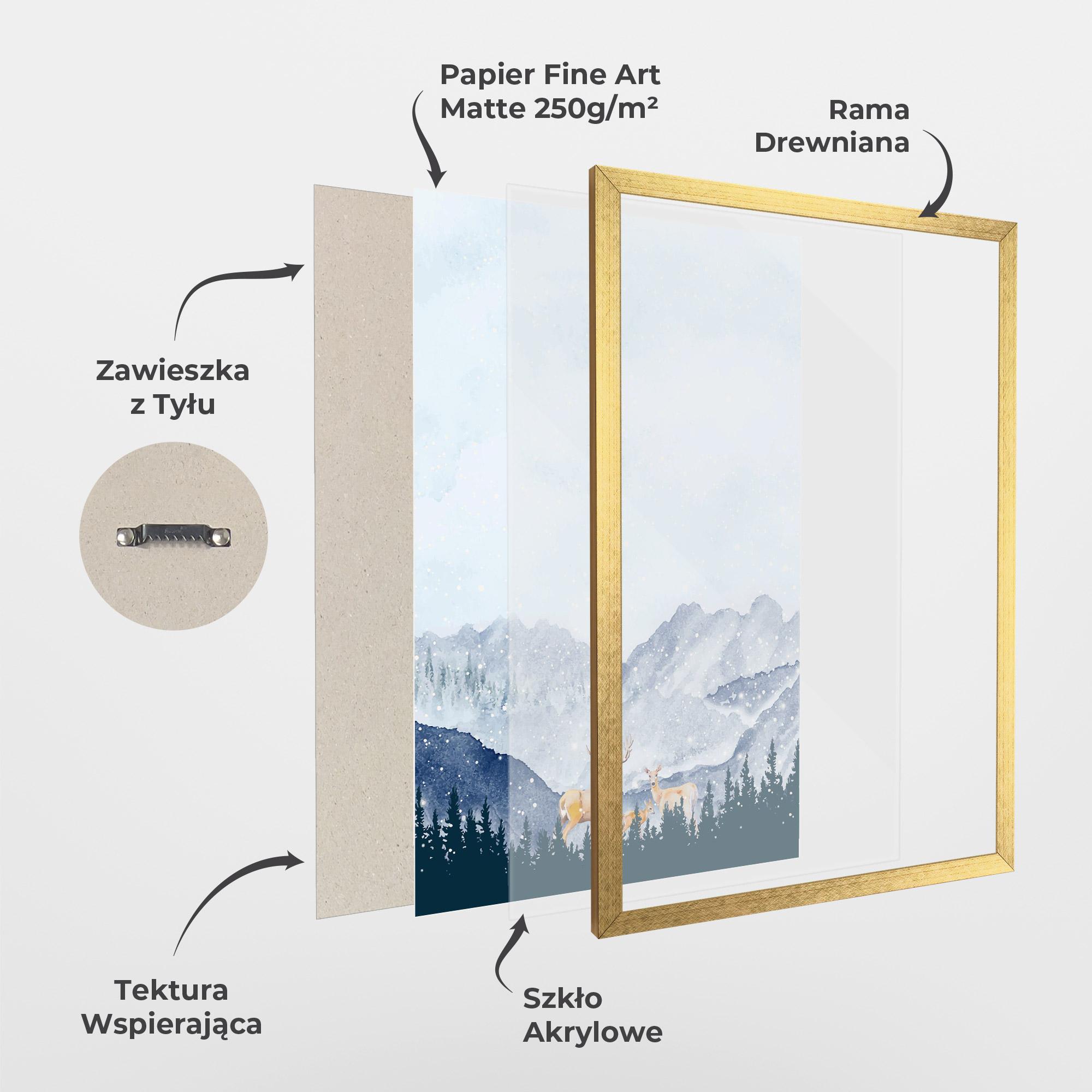 Plakat w Ramie Winter Deers mockup 1