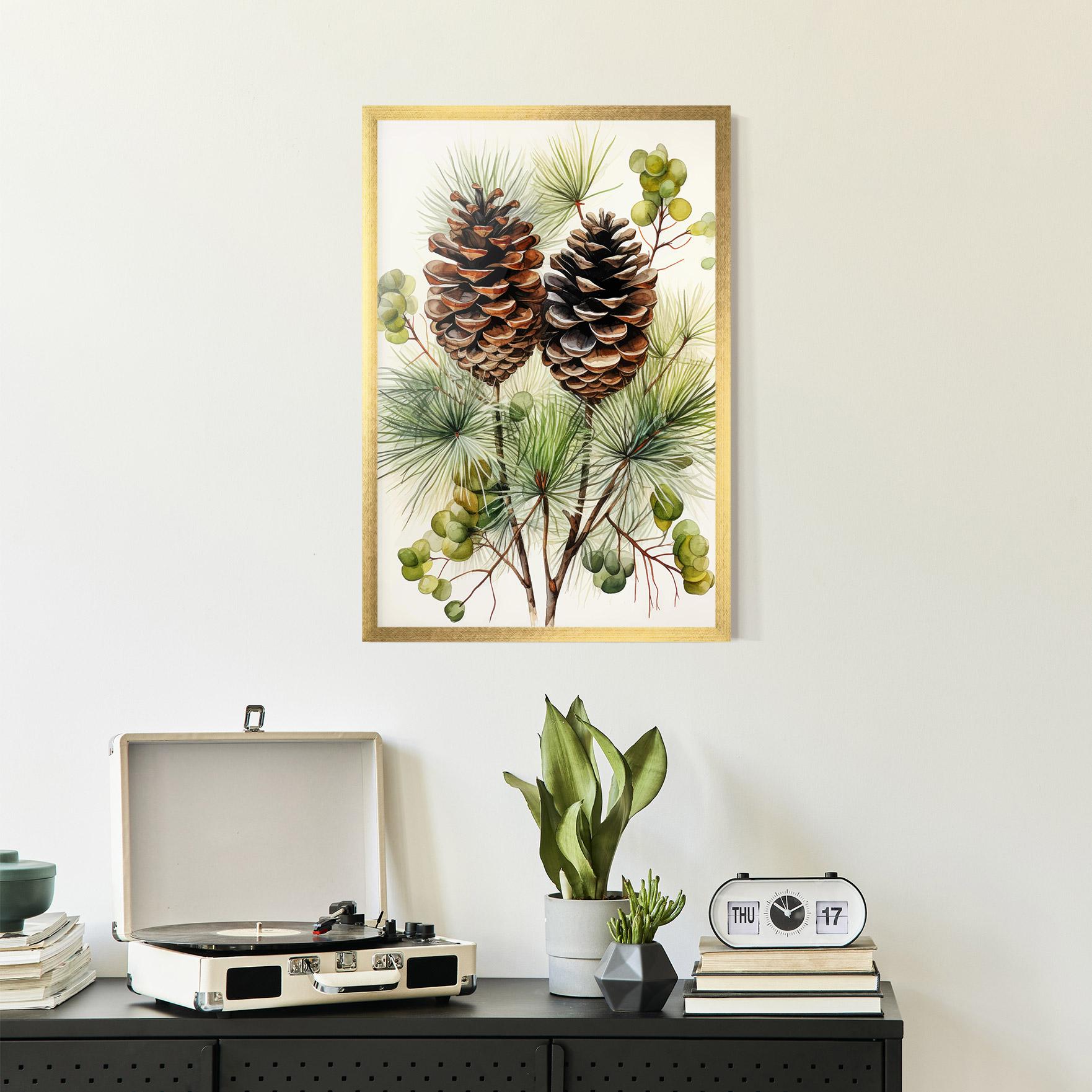 Plakat w Ramie Brown Cones mockup 2