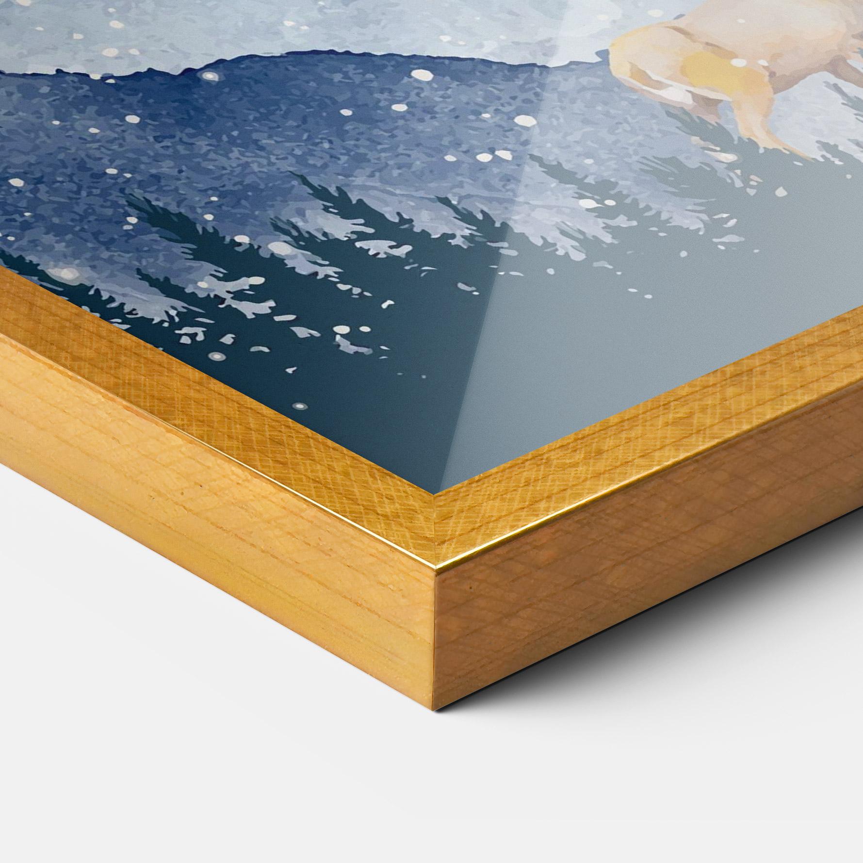 Plakat w Ramie Winter Deers mockup 3