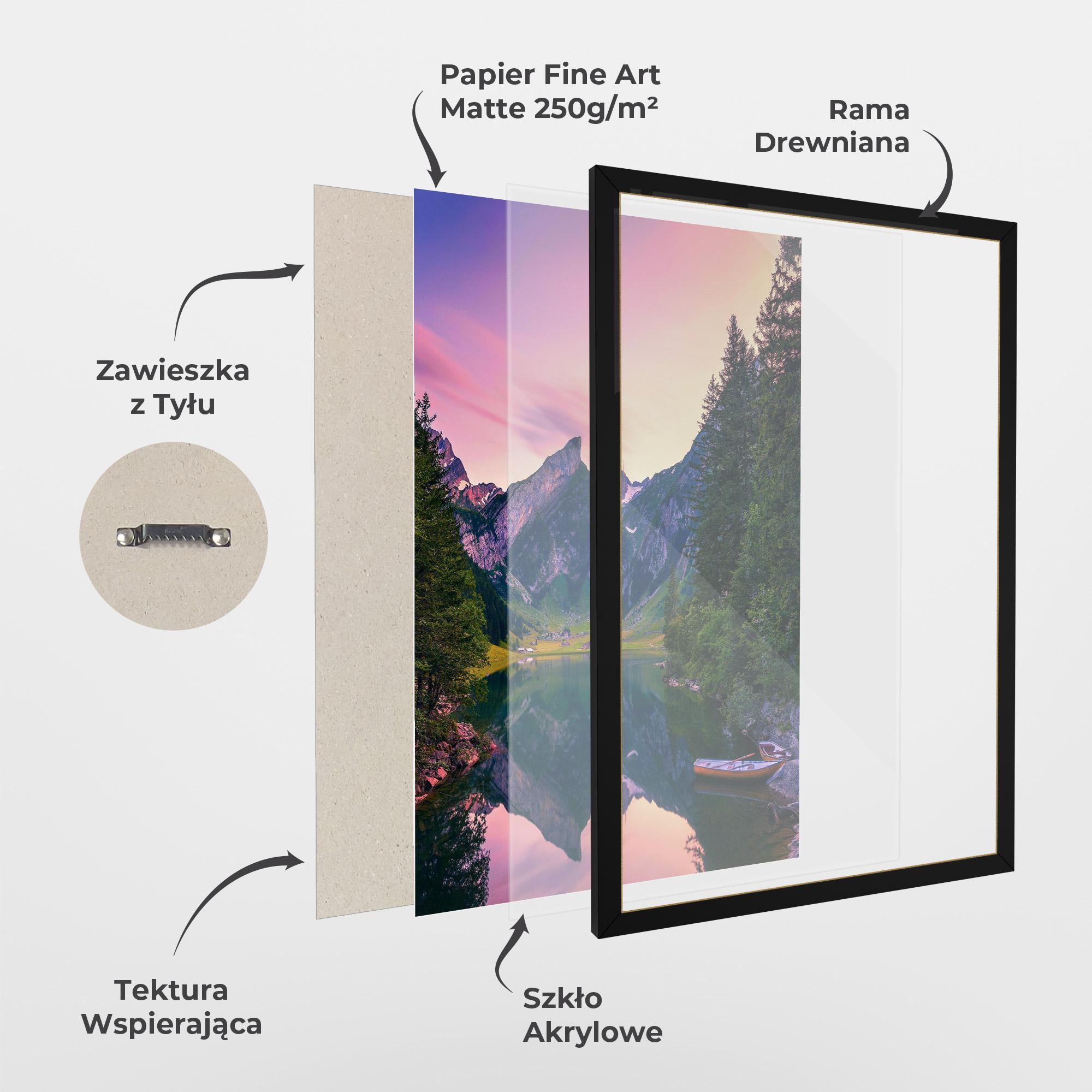 Plakat w Ramie Purple Sunset Lake mockup 1