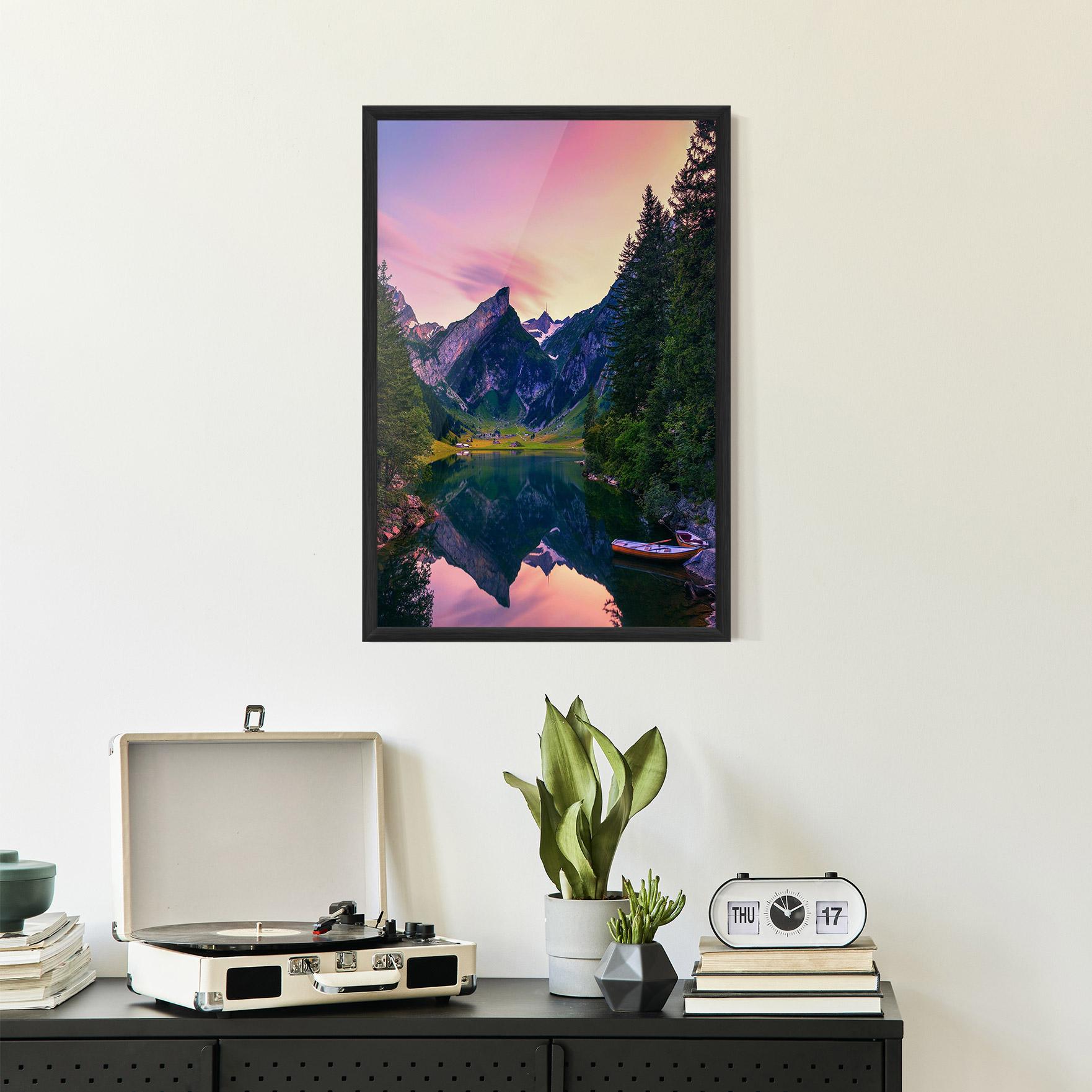 Plakat w Ramie Purple Sunset Lake mockup 2