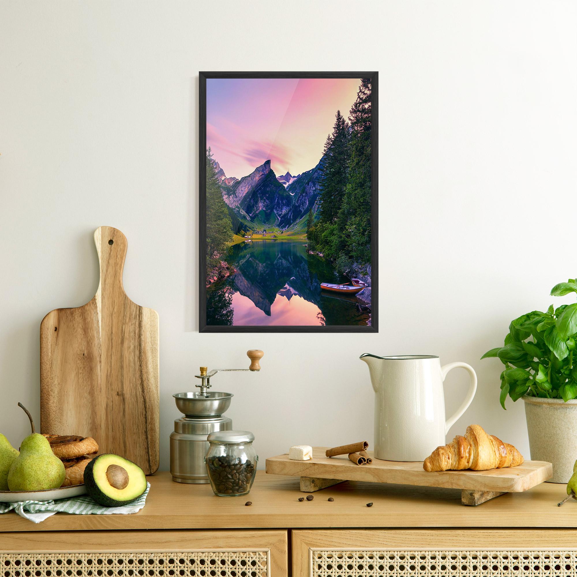 Plakat w Ramie Purple Sunset Lake mockup 8