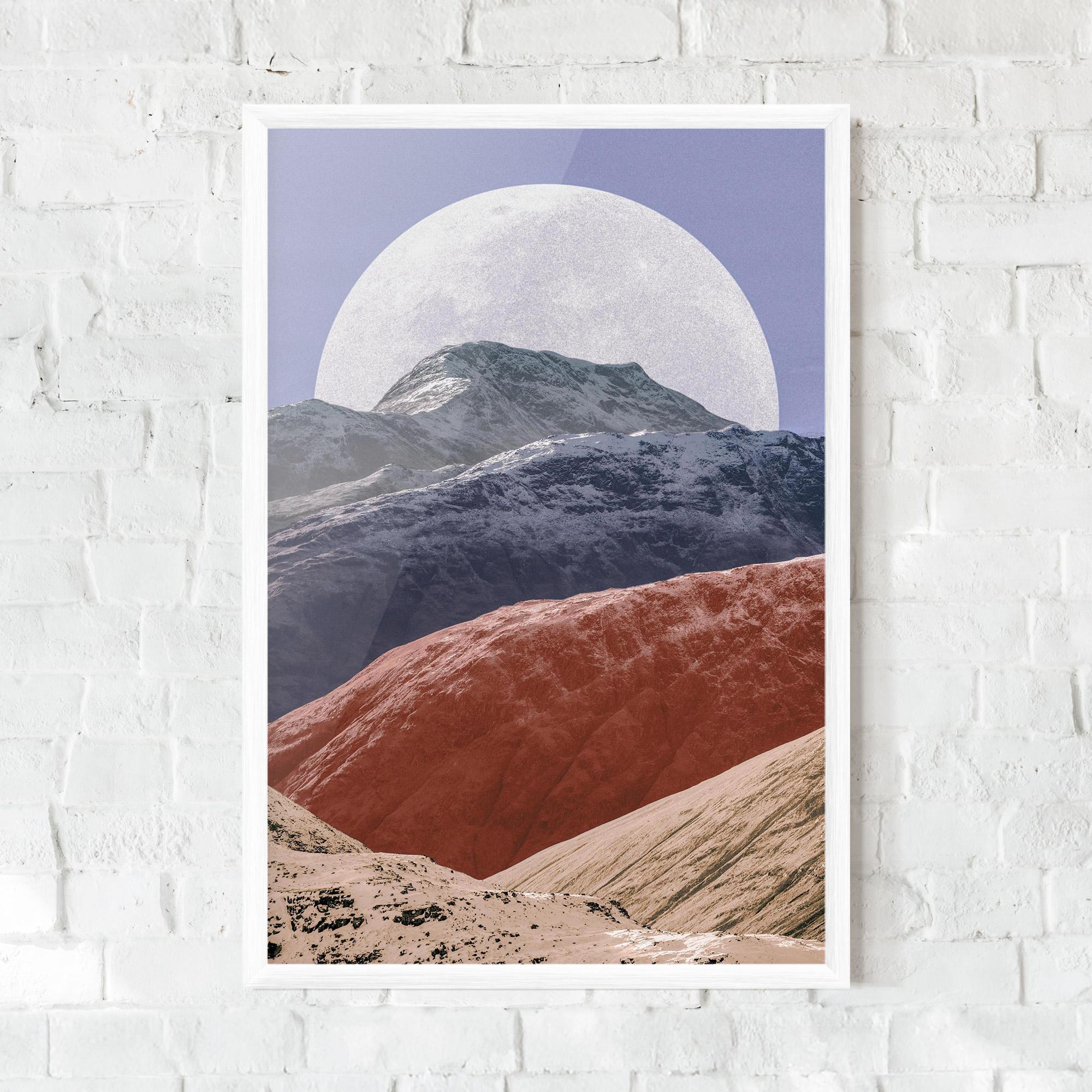 Plakat w Ramie Moon Mountain Art mockup 0
