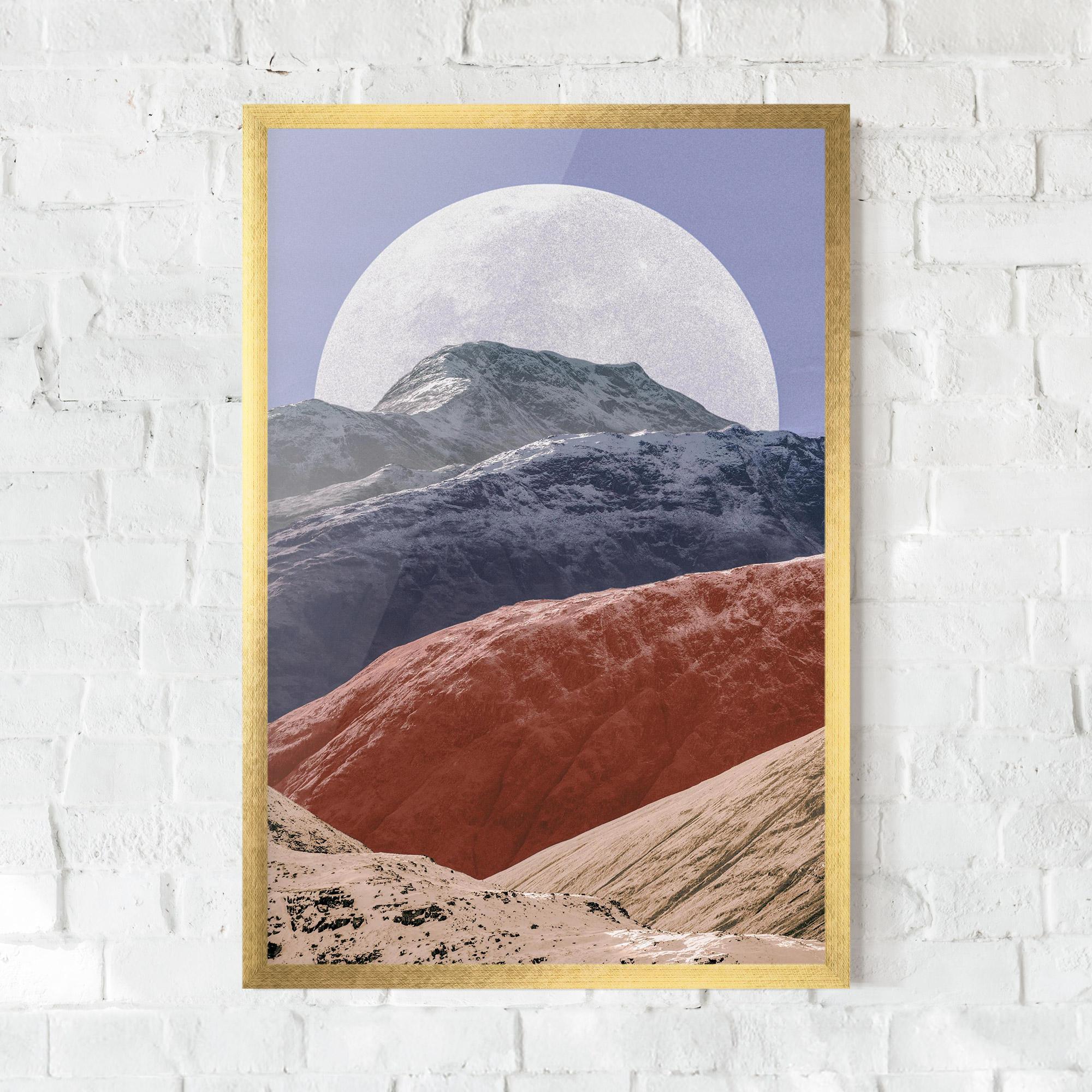 Plakat w Ramie Moon Mountain Art mockup 0
