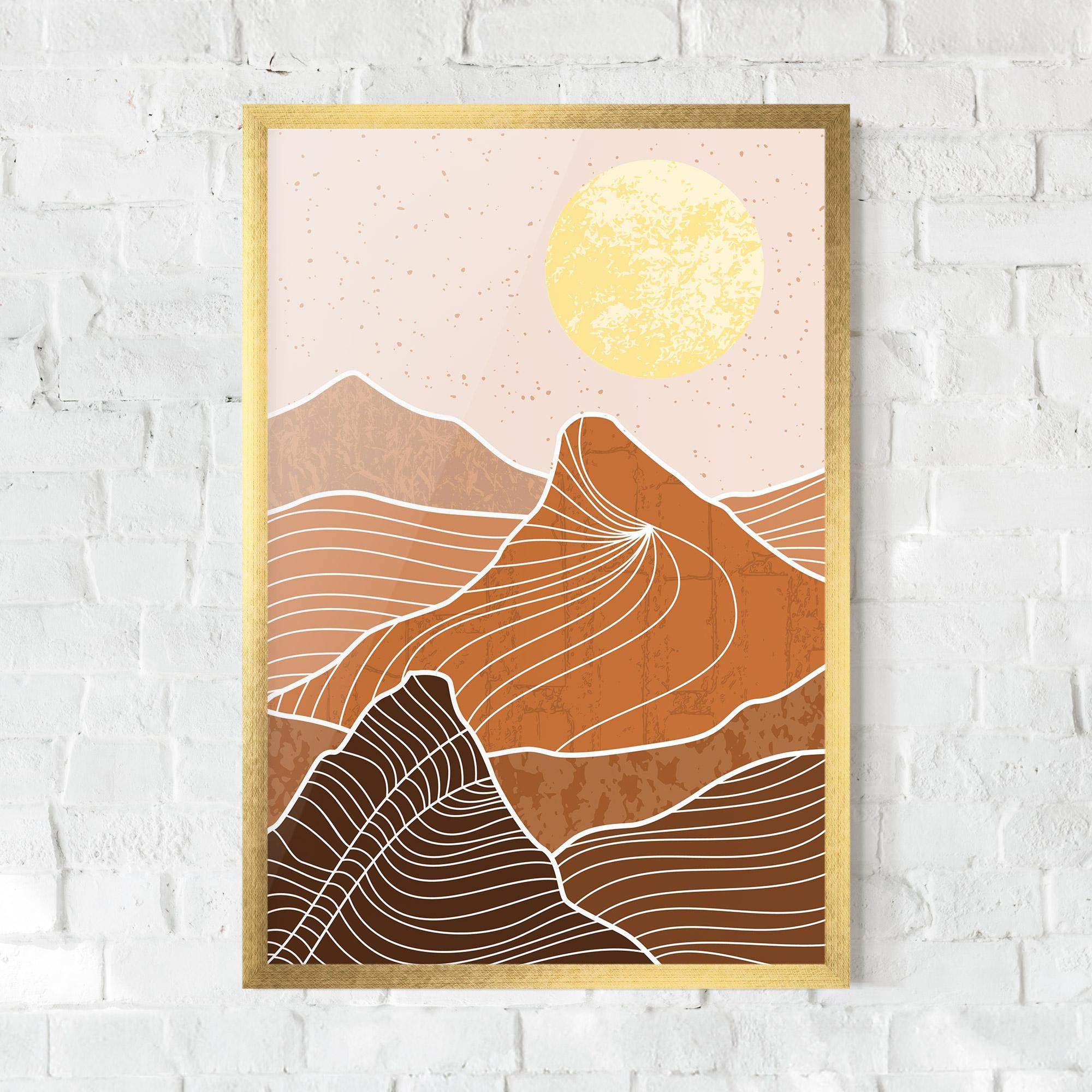 Plakat w Ramie Orange Mountain mockup 0