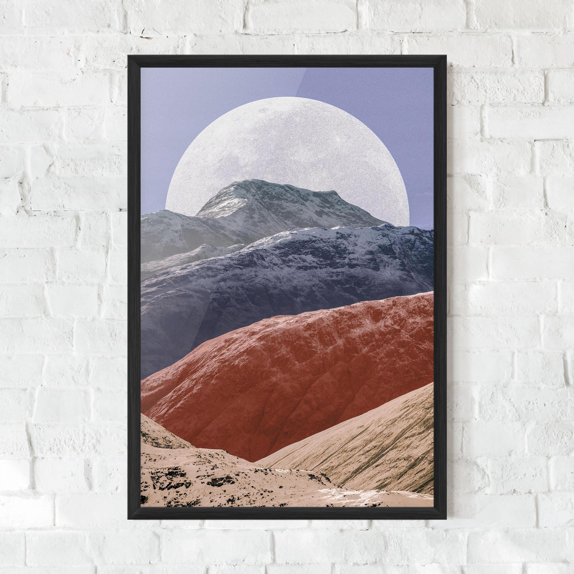 Plakat w Ramie Moon Mountain Art mockup 0