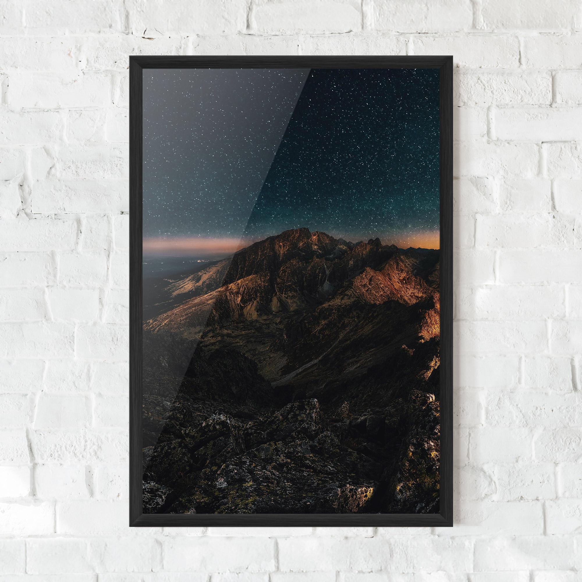 Plakat w Ramie Mountain Sky mockup 0