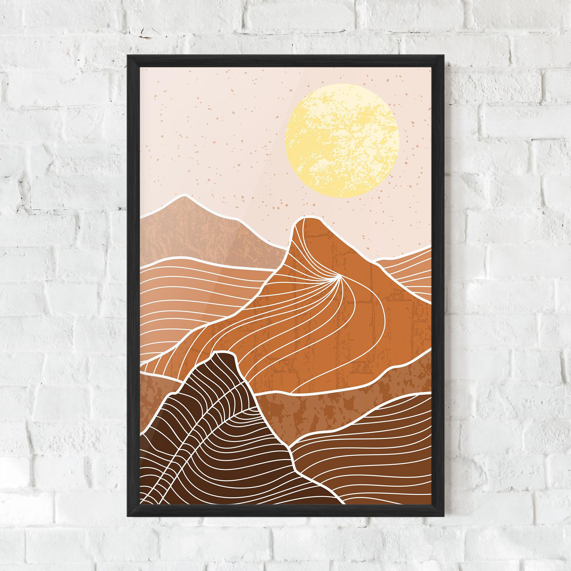 Plakat w Ramie Orange Mountain mockup 0