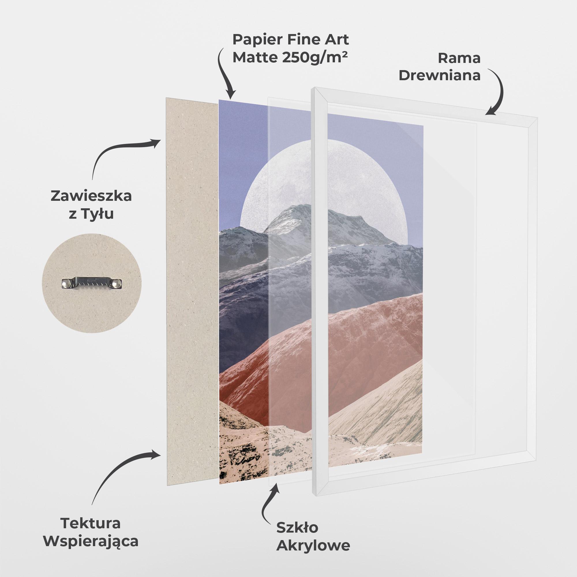 Plakat w Ramie Moon Mountain Art mockup 1
