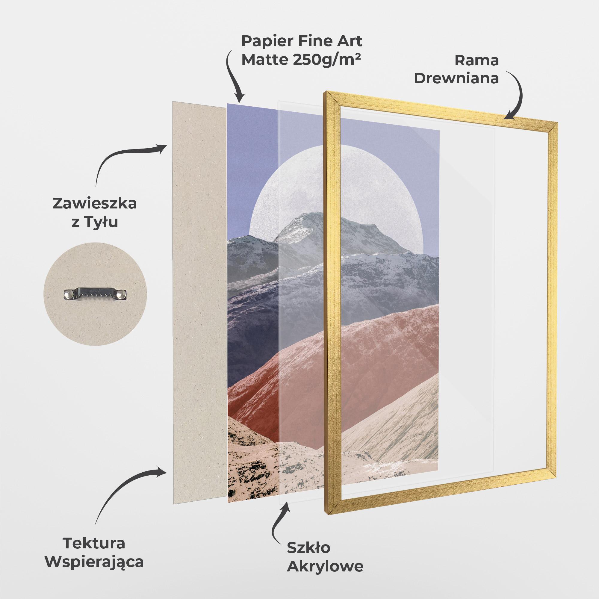 Plakat w Ramie Moon Mountain Art mockup 1