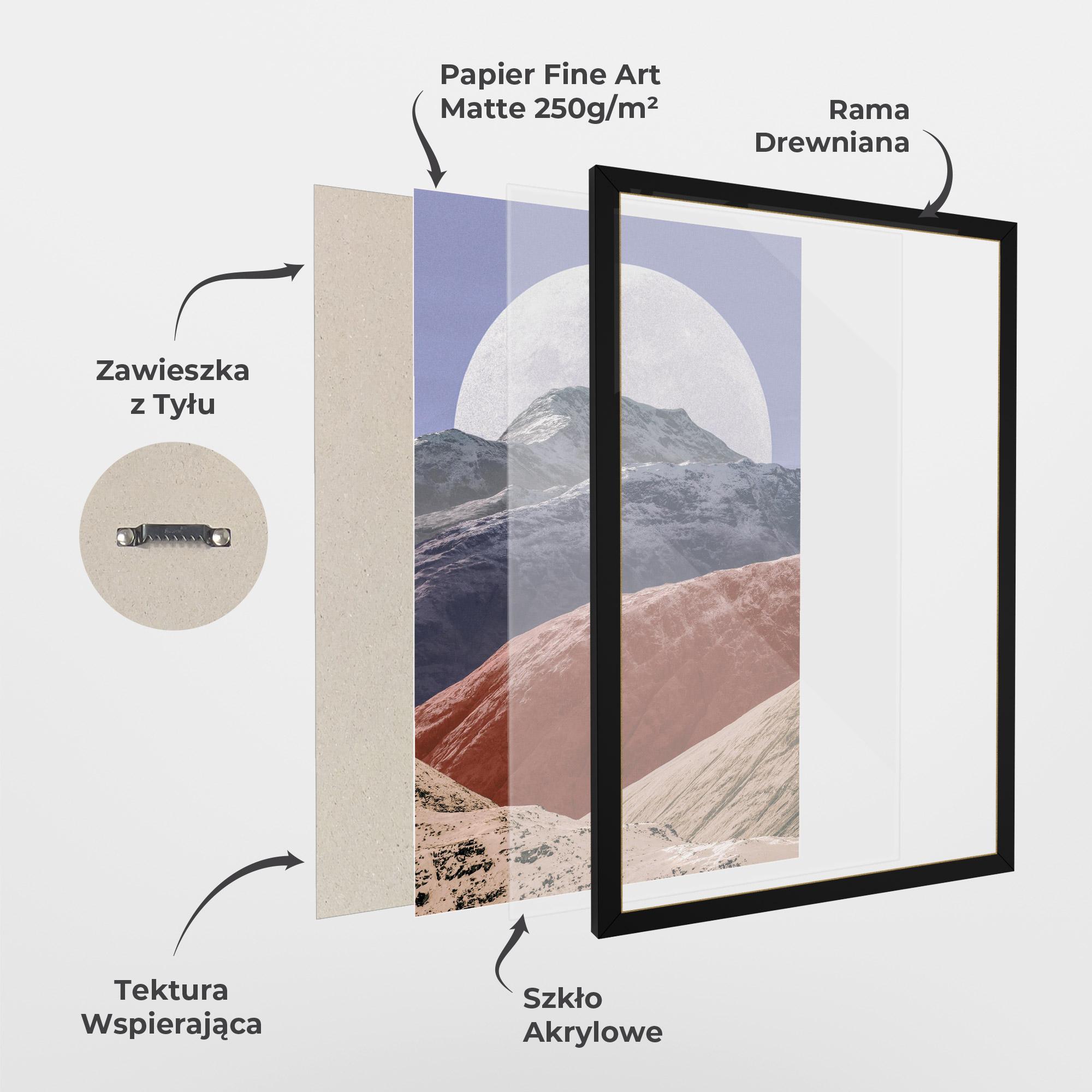 Plakat w Ramie Moon Mountain Art mockup 1
