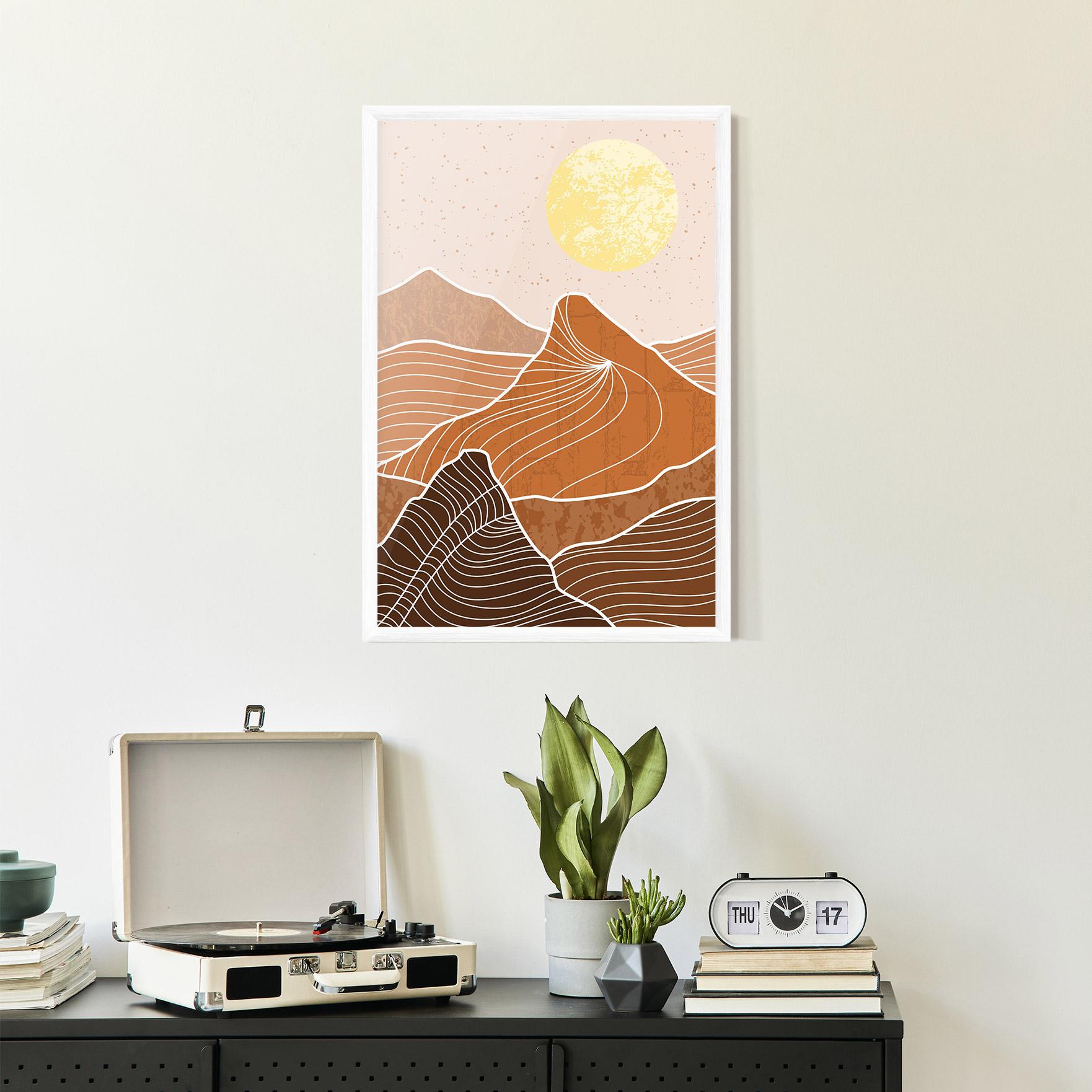 Plakat w Ramie Orange Mountain mockup 2