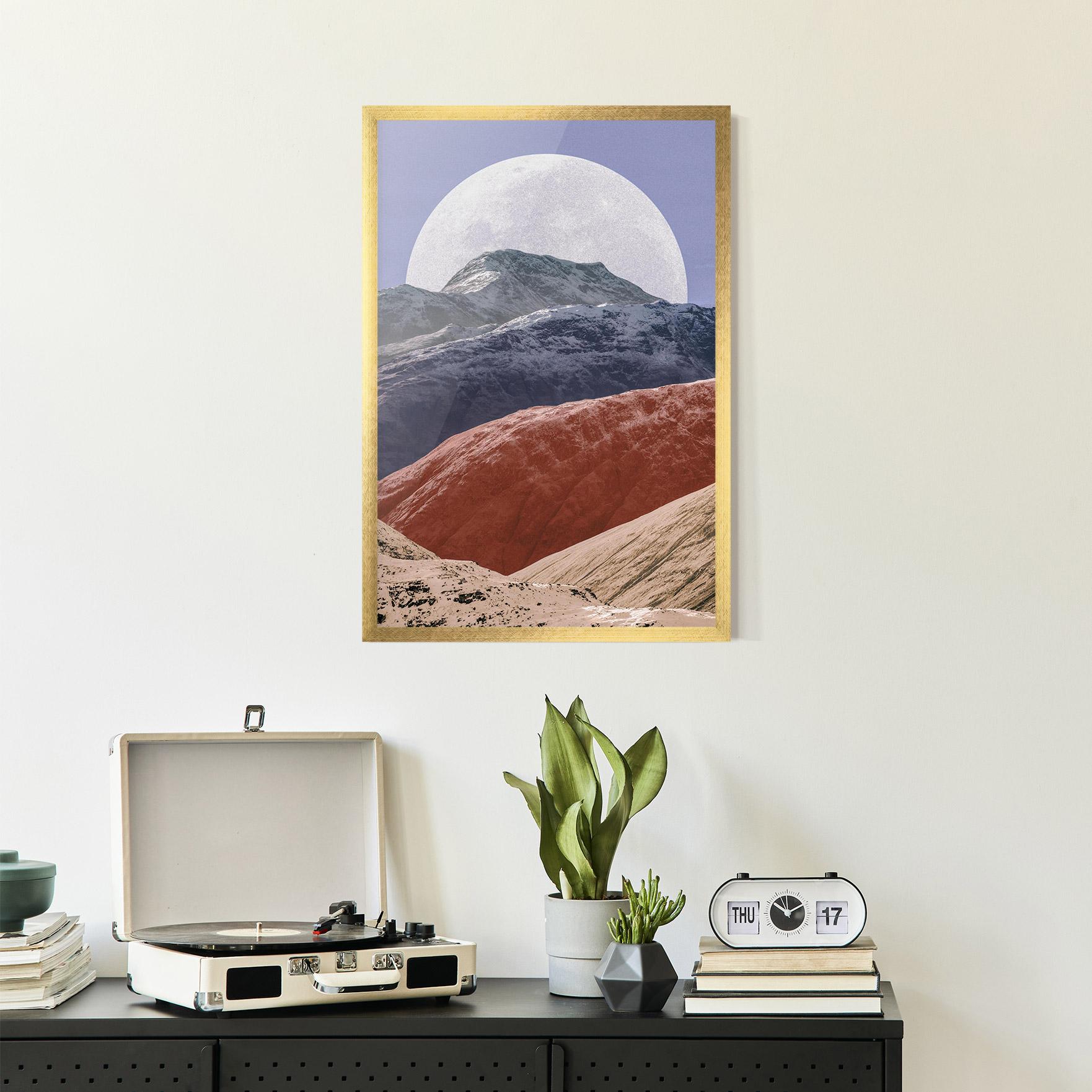 Plakat w Ramie Moon Mountain Art mockup 2