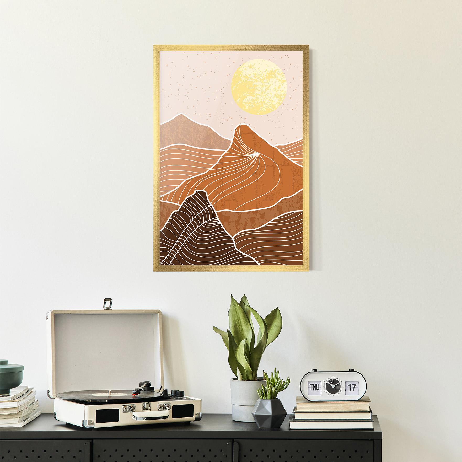 Plakat w Ramie Orange Mountain mockup 2