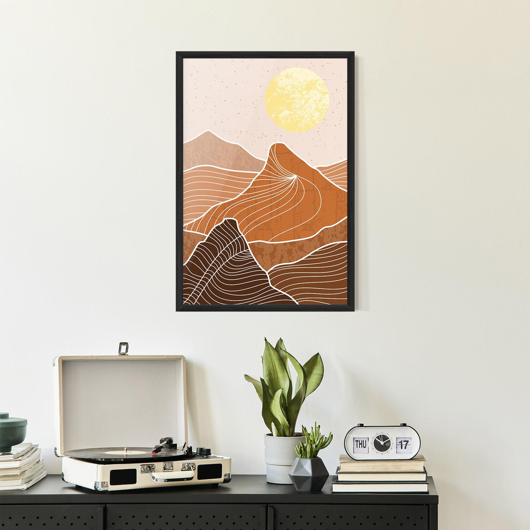 Plakat w Ramie Orange Mountain mockup 2