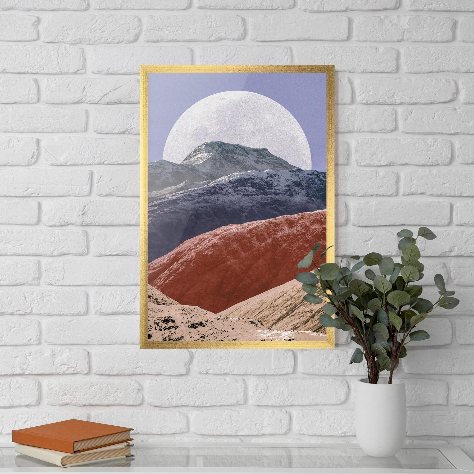 Plakat w Ramie Moon Mountain Art mockup 5