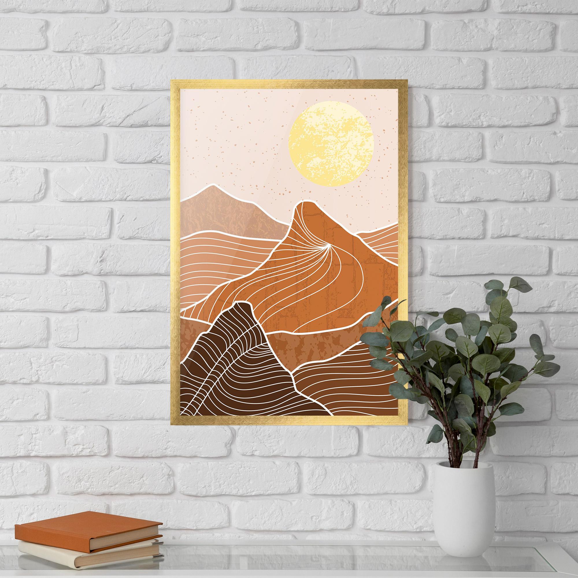 Plakat w Ramie Orange Mountain mockup 5